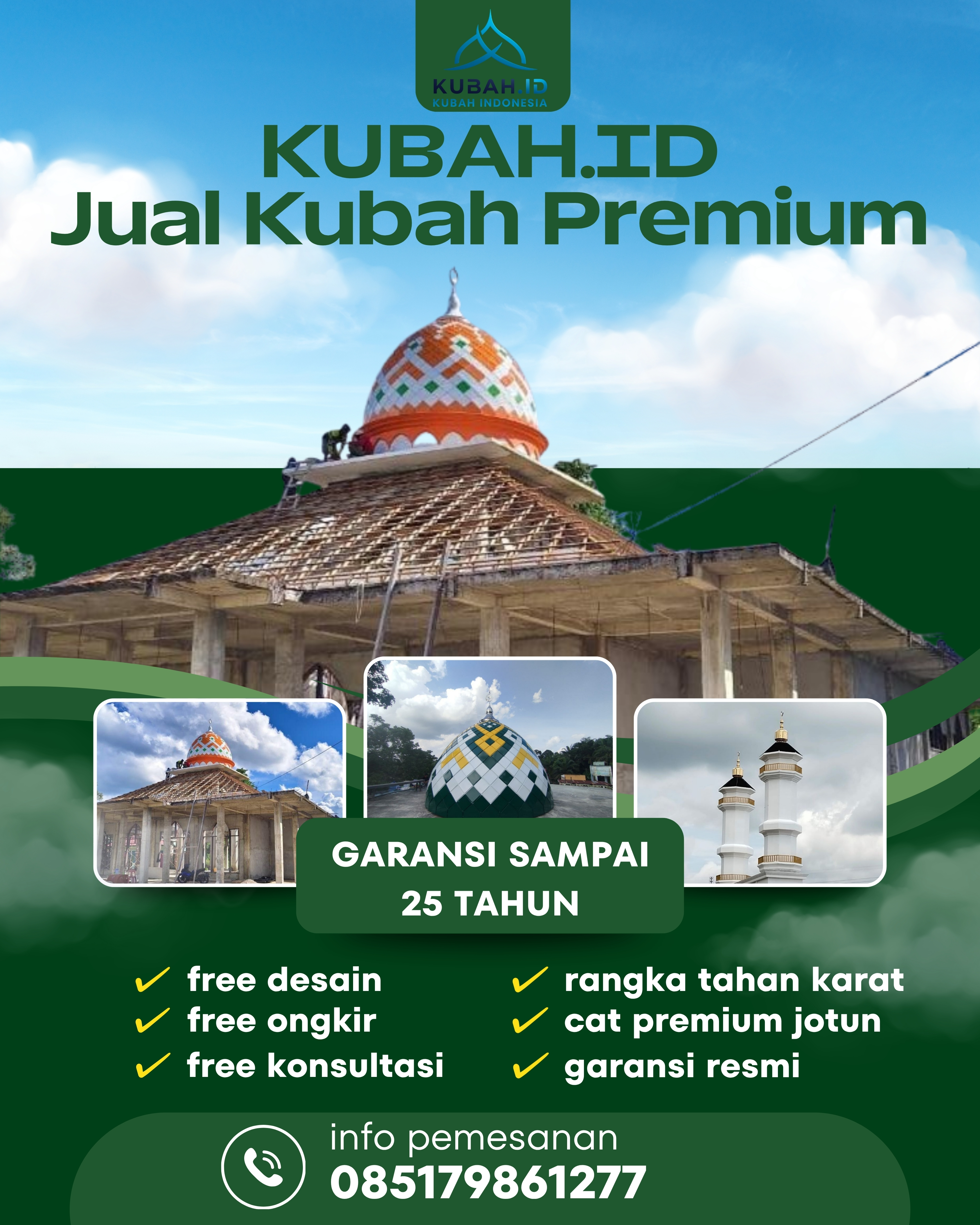 PRODUSEN KUBAH MASJID EKSKLUSIF DI KEC GUNUNGSITOLI BARAT, KOTA GUNUNGSITOLI, SUMATERA UTARA (WA: 085179861277)