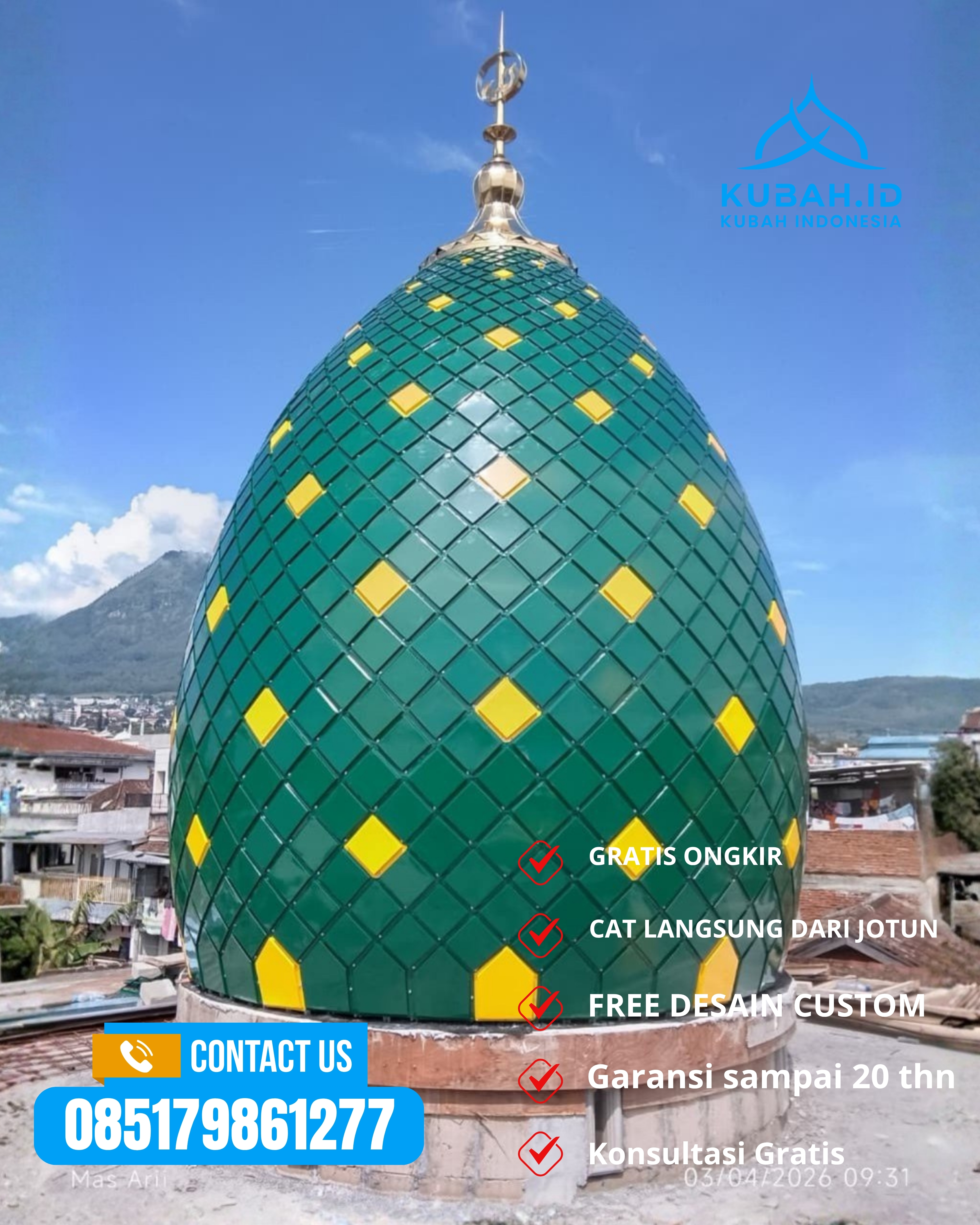 KUBAH MASJID DESAIN ELEGAN DI KEC ADIWERNA, KAB TEGAL, JATENG (WA: 085179861277)