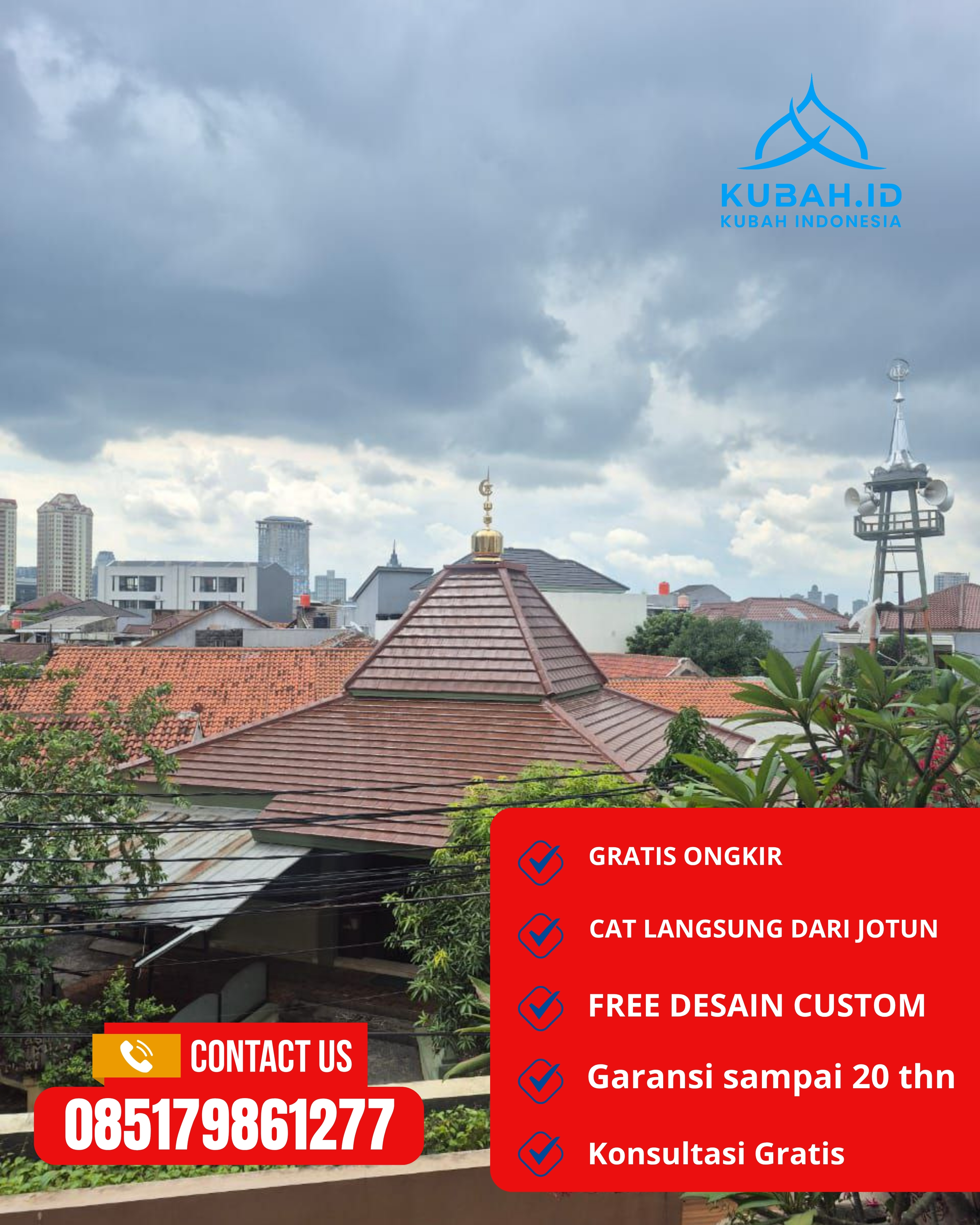 KUBAH MASJID DESAIN ELEGAN DI KEC SUKOREJO, KOTA BLITAR, JATIM (WA: 085179861277)