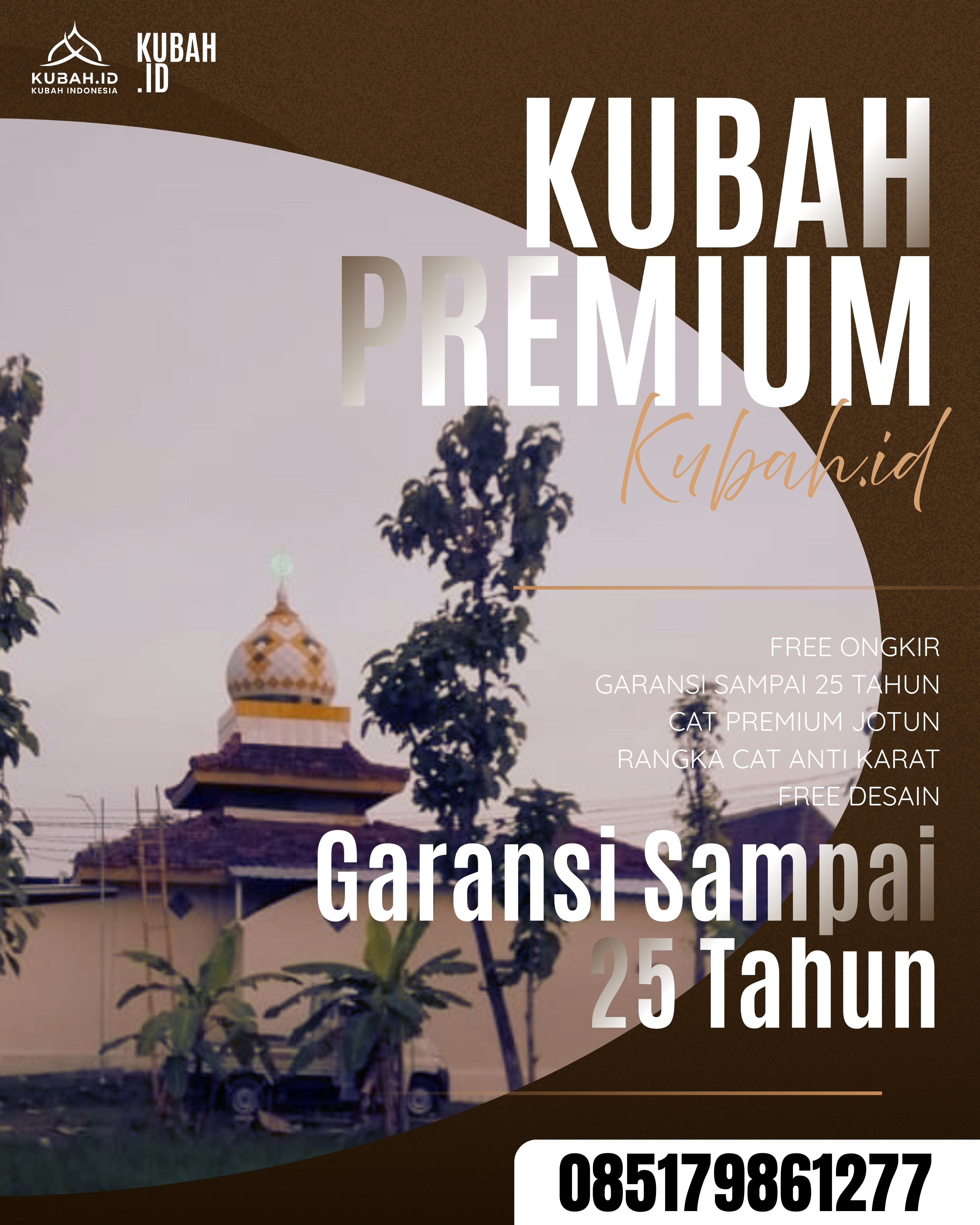 JUAL KUBAH MASJID PREMIUM DI KEC BANYUASIN III, KAB BANYUASIN, SUMATERA SELATAN (WA: 085179861277)