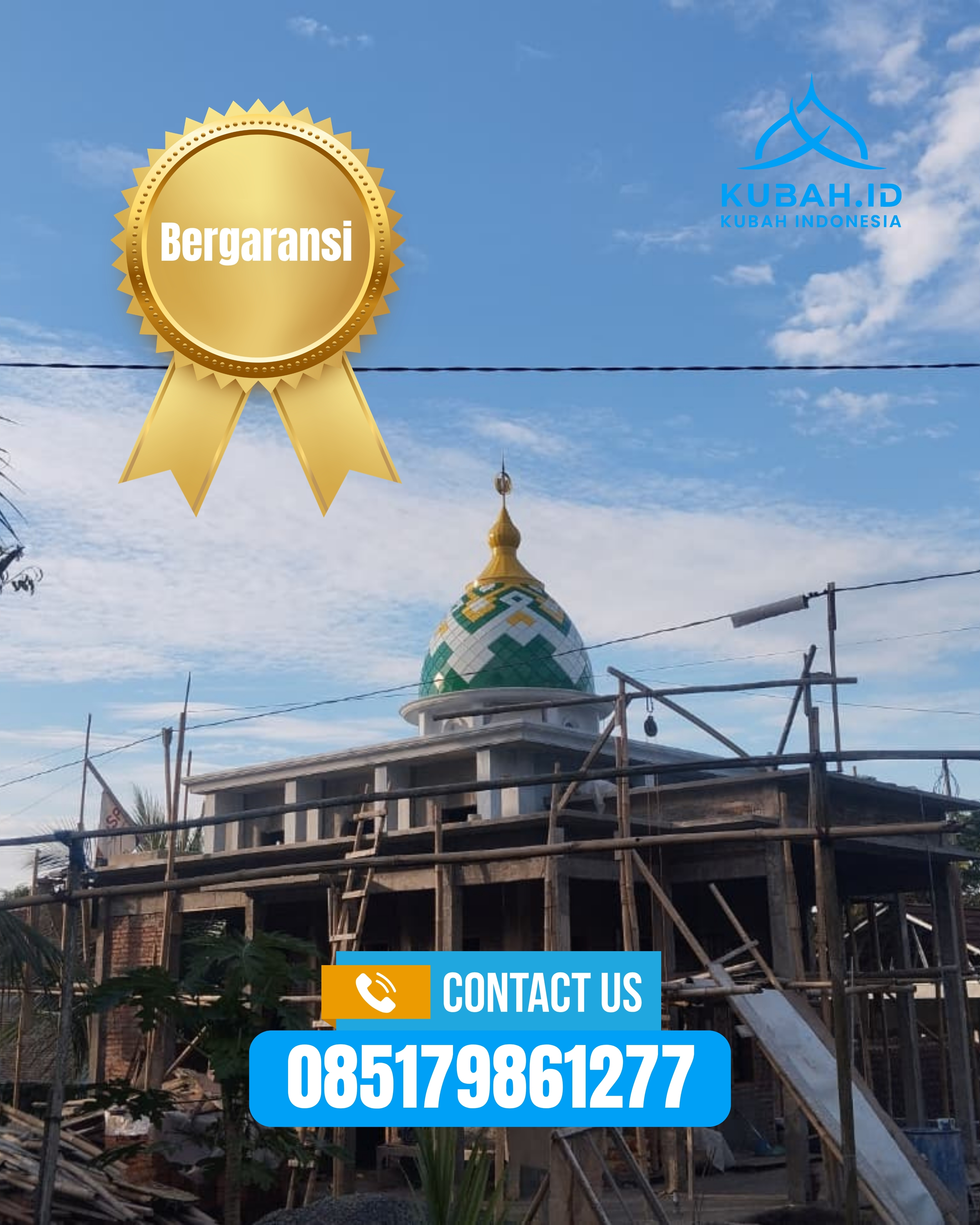 KUBAH MASJID DESAIN ELEGAN DI KEC MAJENANG, KAB CILACAP, JATENG (WA: 085179861277)