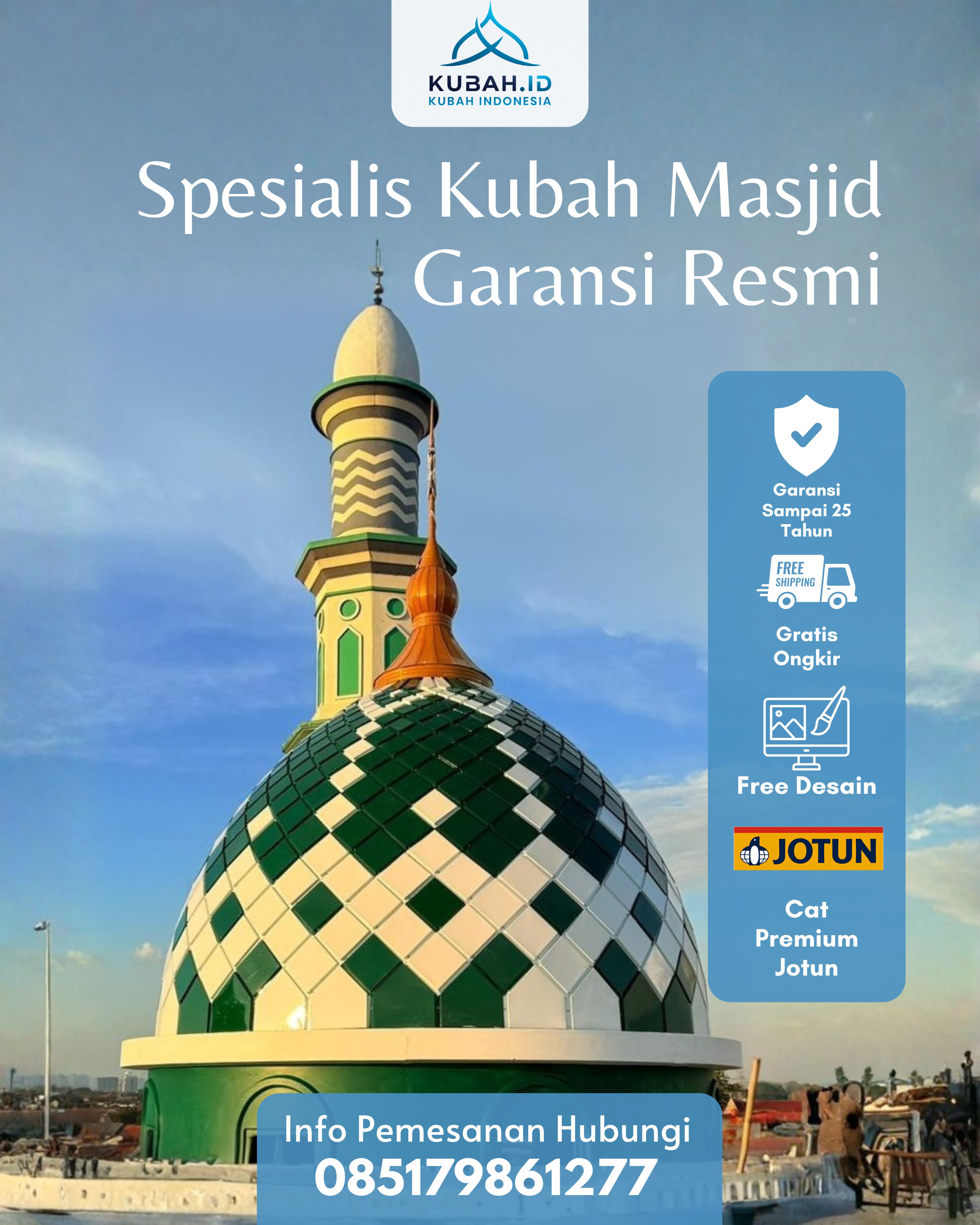 PABRIK KUBAH MASJID MODERN DI KEC SUNGAI PUA, KAB AGAM, SUMATERA BARAT (WA: 085179861277)