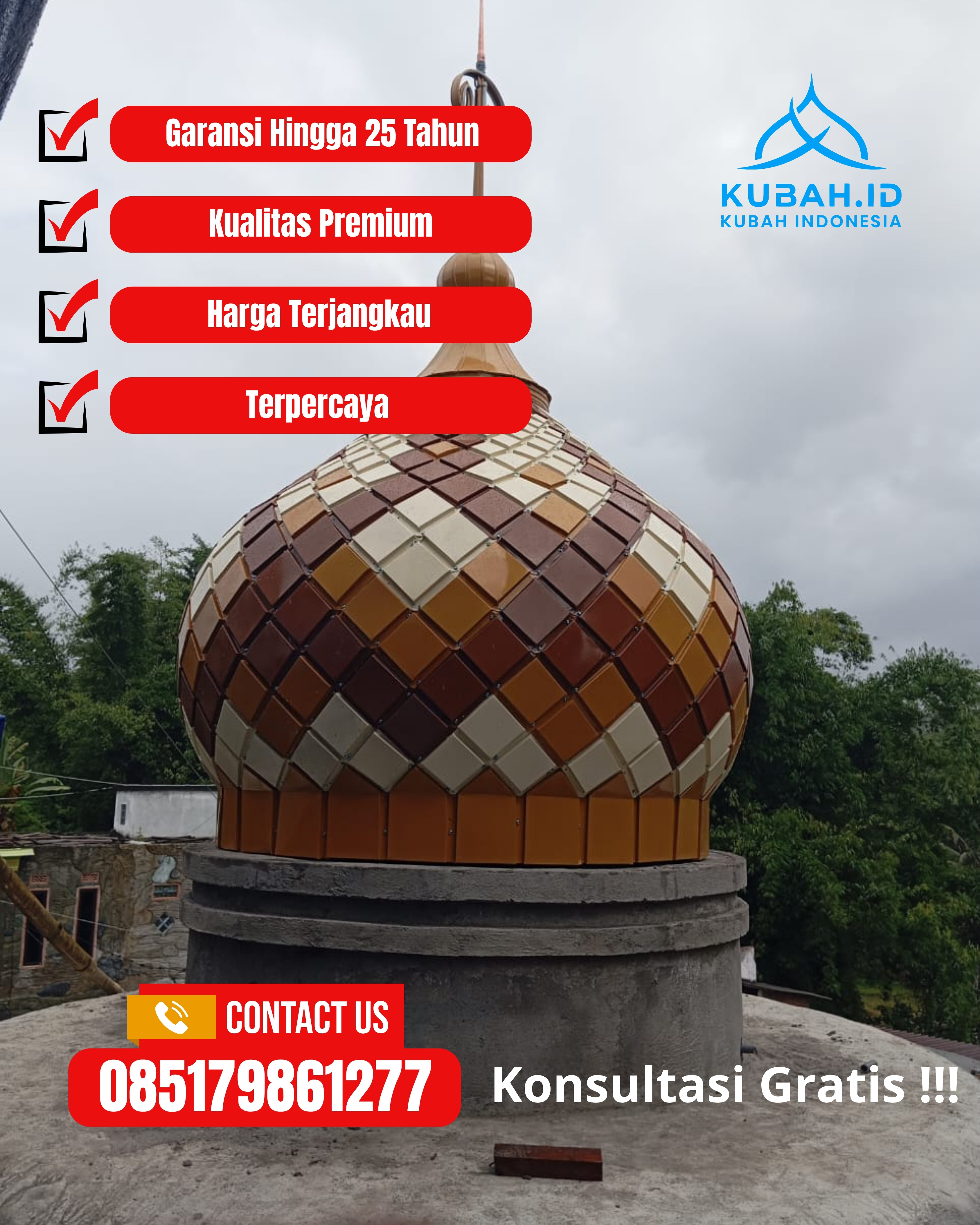 KUBAH MASJID HARGA TERJANGKAU DI KEC TAMAN, KOTA MADIUN, JATIM (WA: 085179861277)