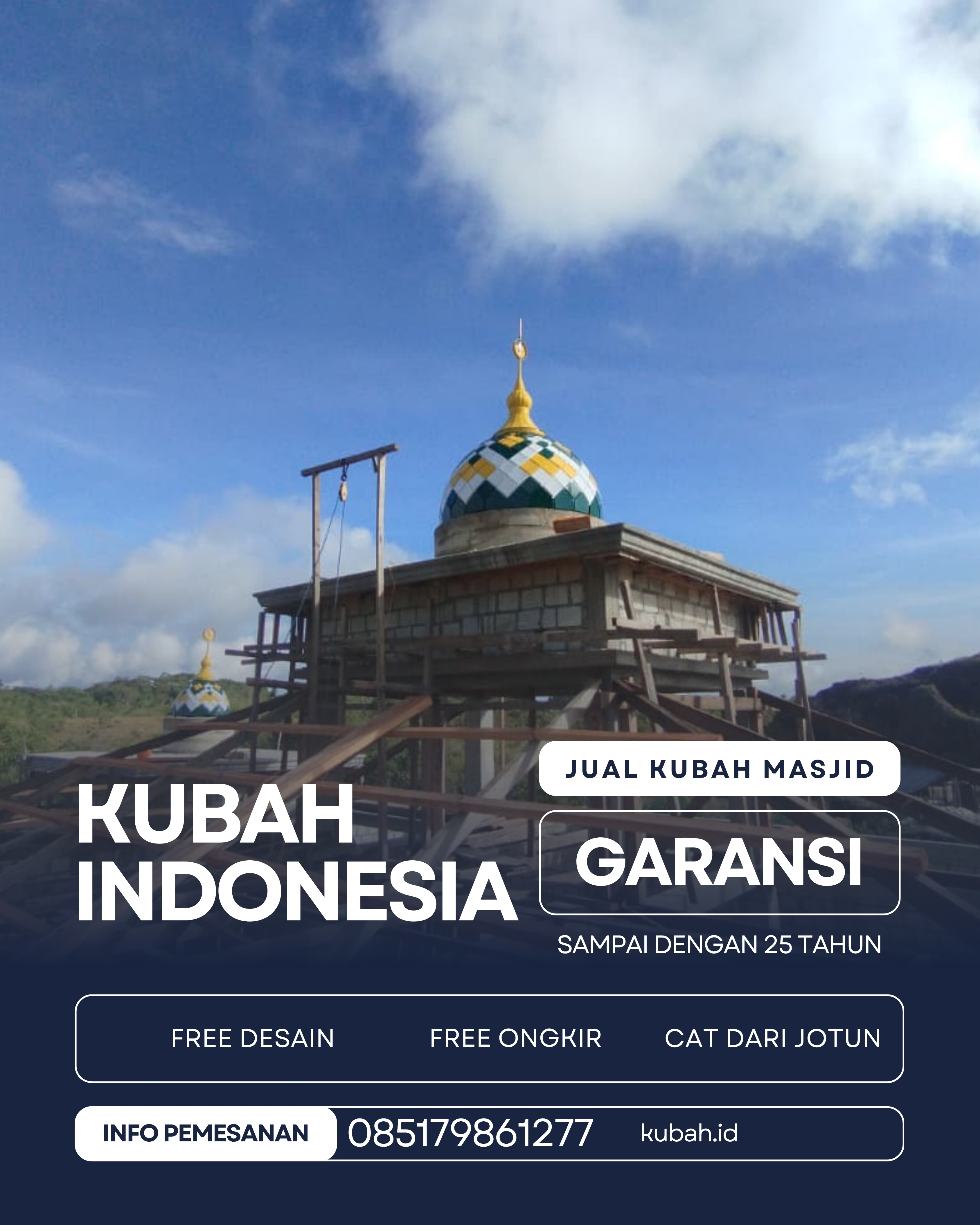 JUAL KUBAH MASJID TAHAN LAMA DI KEC TANJUNG SAKTI PUMI, KAB LAHAT, SUMATERA SELATAN (WA: 085179861277)