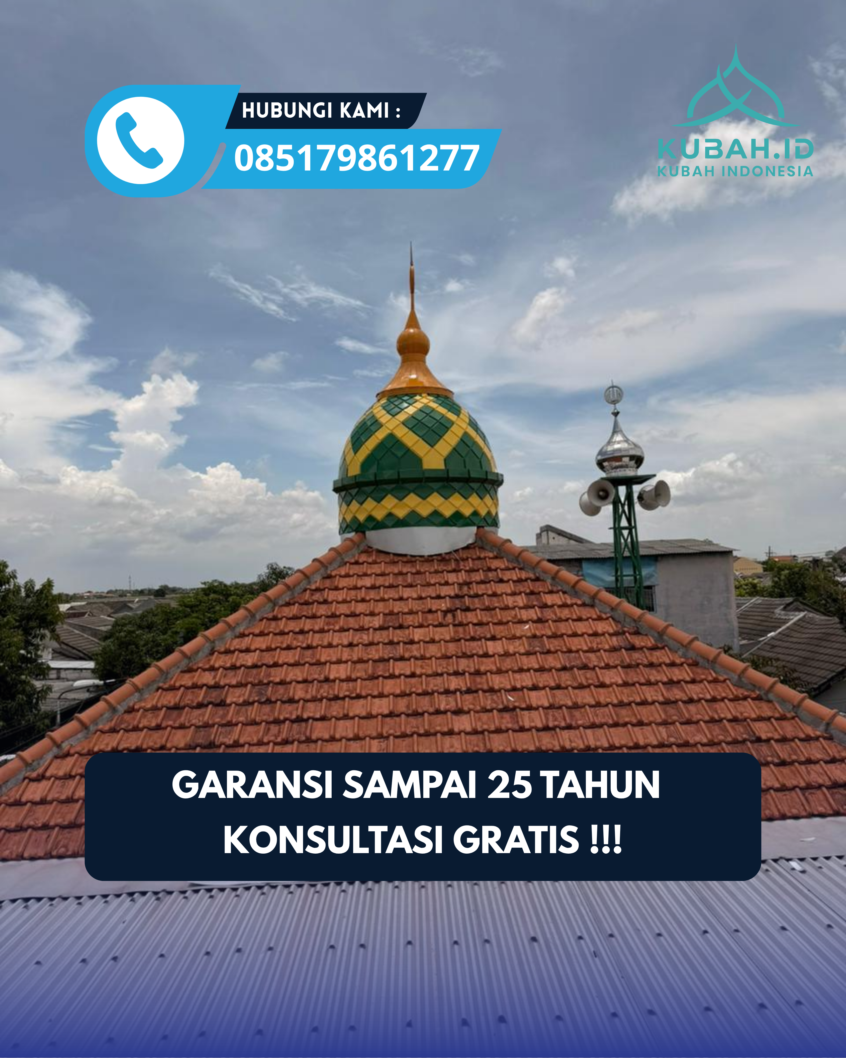 JUAL KUBAH MASJID TAHAN LAMA DI KEC BANJARMASIN UTARA, KOTA BANJARMASIN, KALSEL (WA: 085179861277)