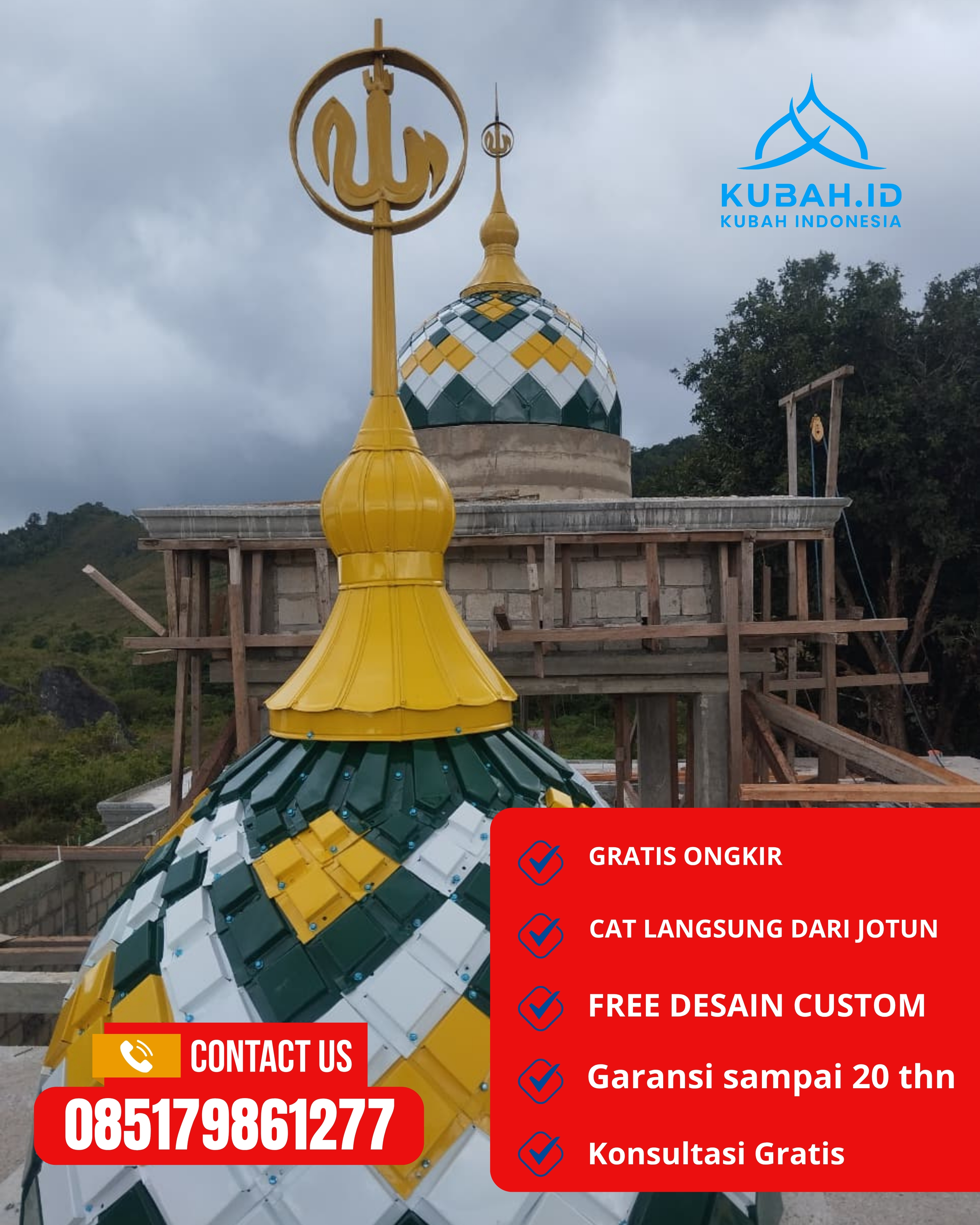 JUAL KUBAH MASJID TAHAN LAMA DI KEC CIREBON KEJAKSAN, KOTA CIREBON, JABAR (WA: 085179861277)