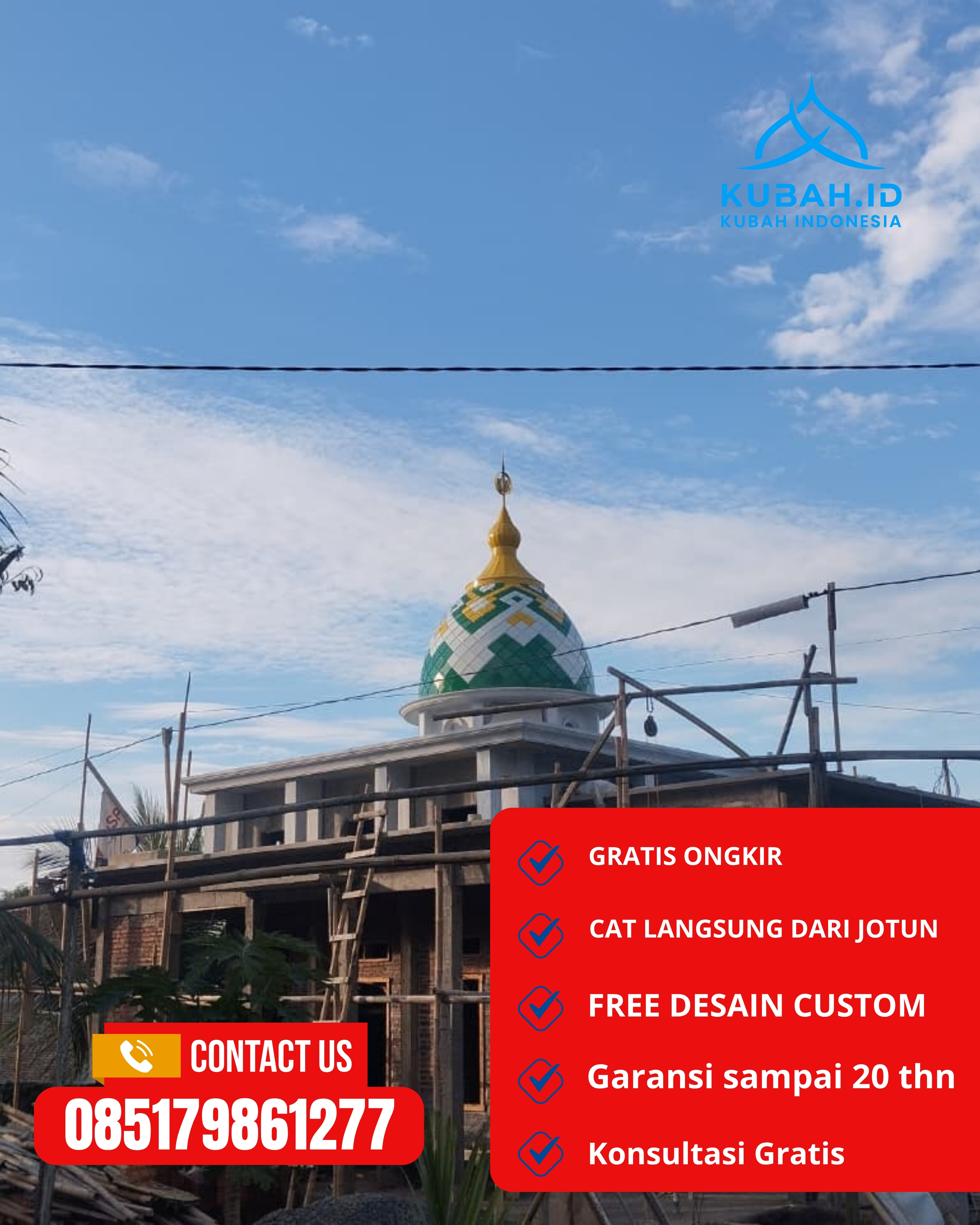 JUAL KUBAH MASJID TAHAN LAMA DI KEC MAGELANG SELATAN, KOTA MAGELANG, JATENG (WA: 085179861277)