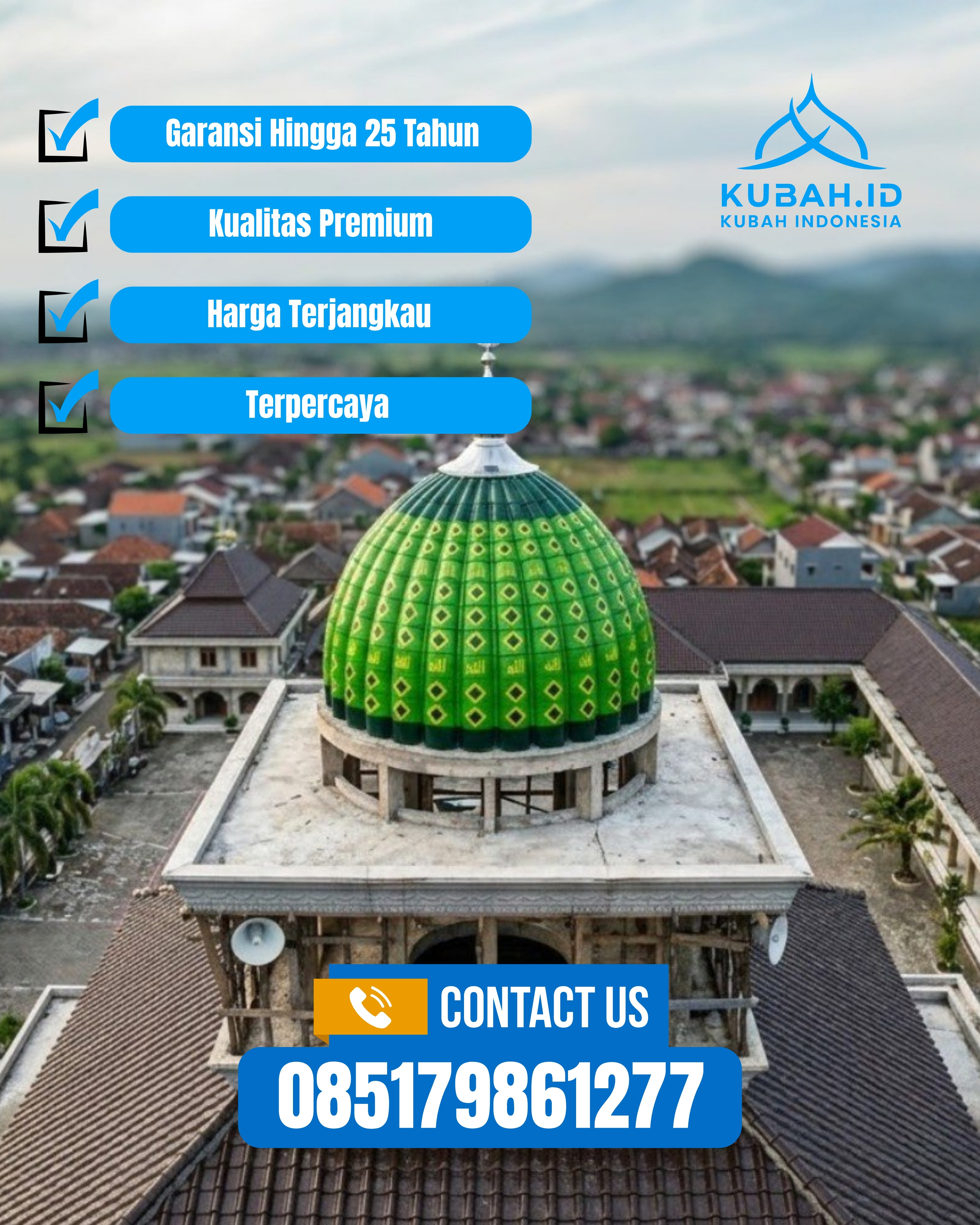 JUAL KUBAH MASJID TAHAN LAMA DI KEC KRAKSAAN, KAB PROBOLINGGO, JATIM (WA: 085179861277)