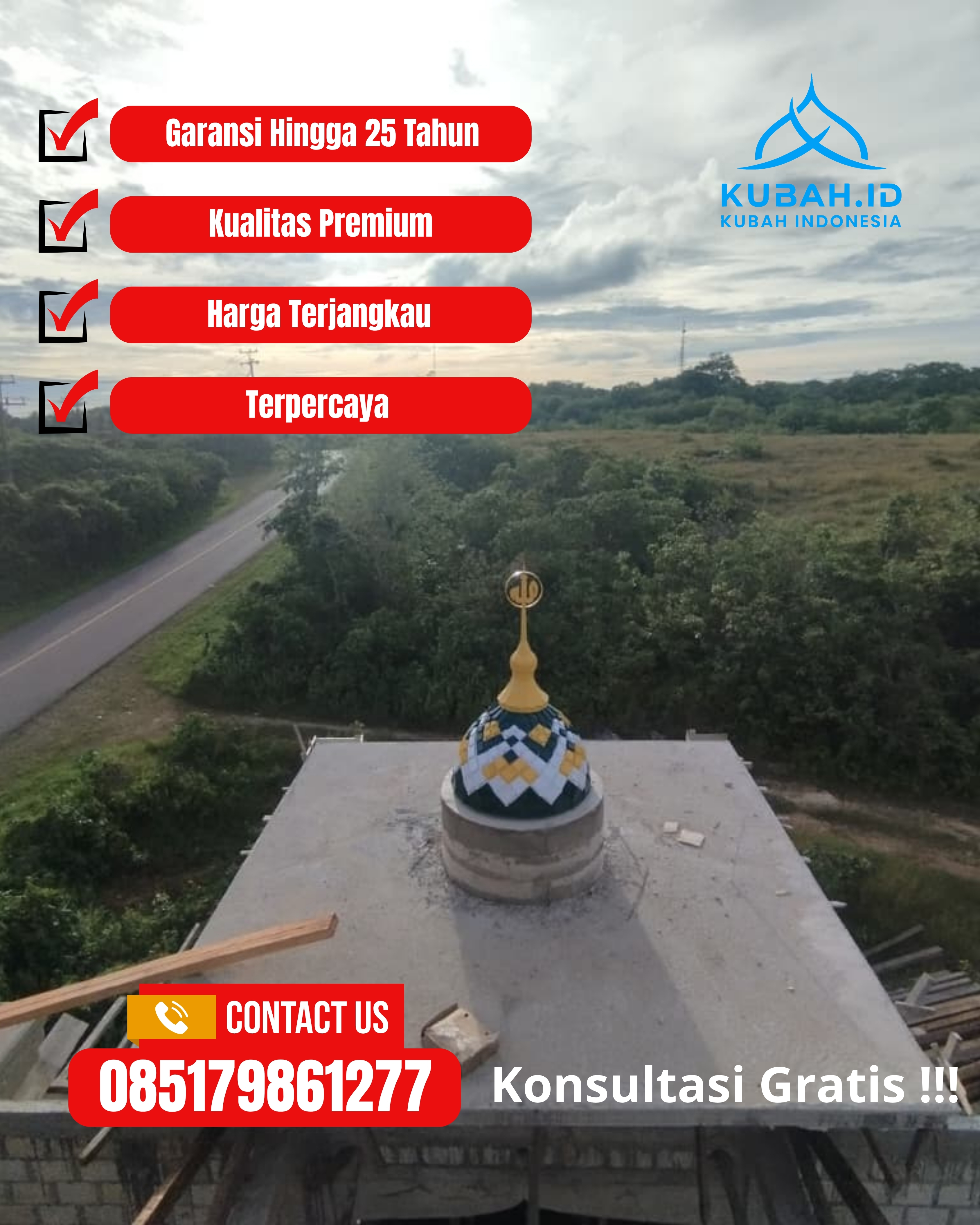 JUAL KUBAH MASJID TAHAN LAMA DI KEC BANJAR, KOTA BANJAR, JABAR (WA: 085179861277)