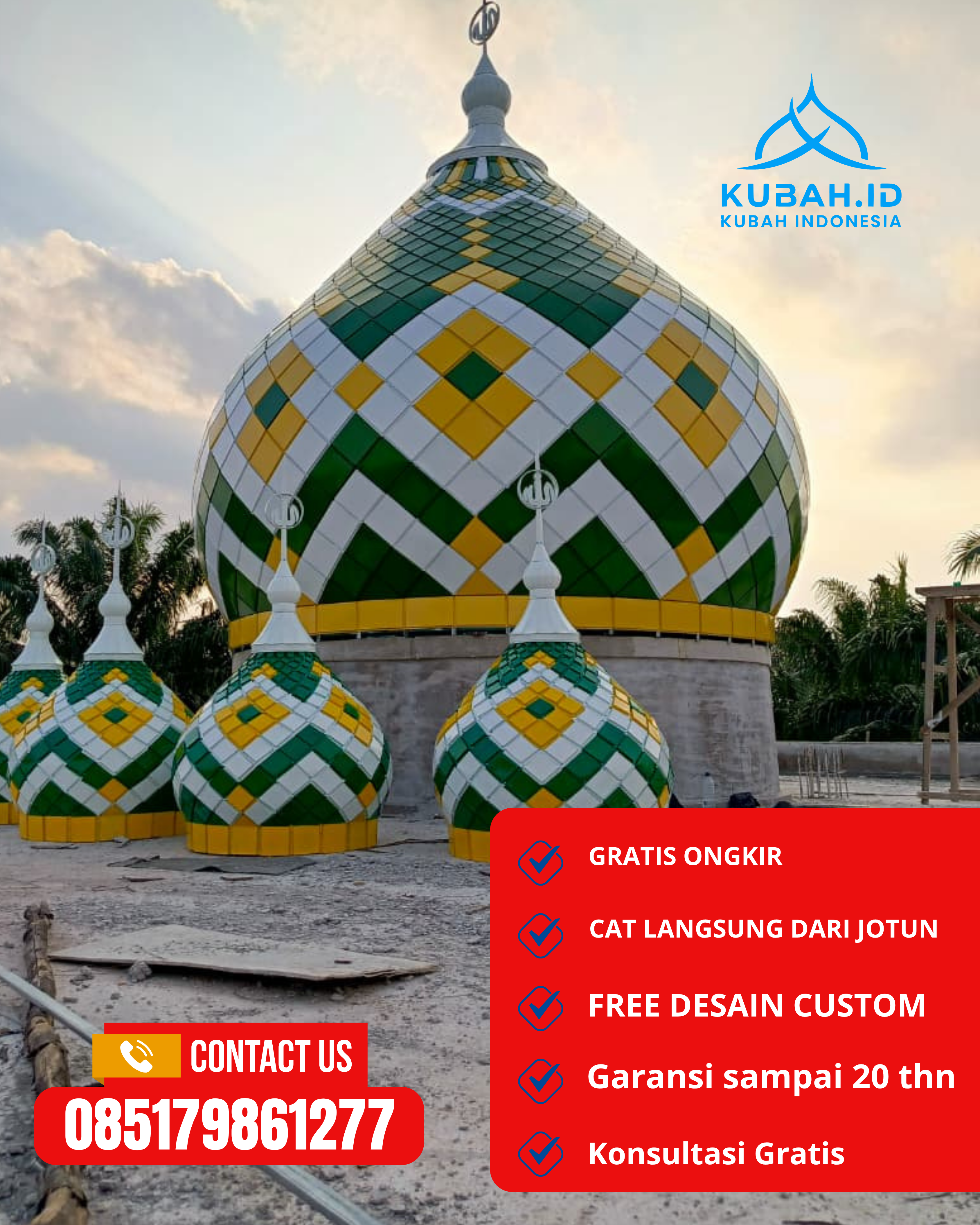 JUAL KUBAH MASJID TAHAN LAMA DI KEC SOCAH, KAB BANGKALAN, JATIM (WA: 085179861277)