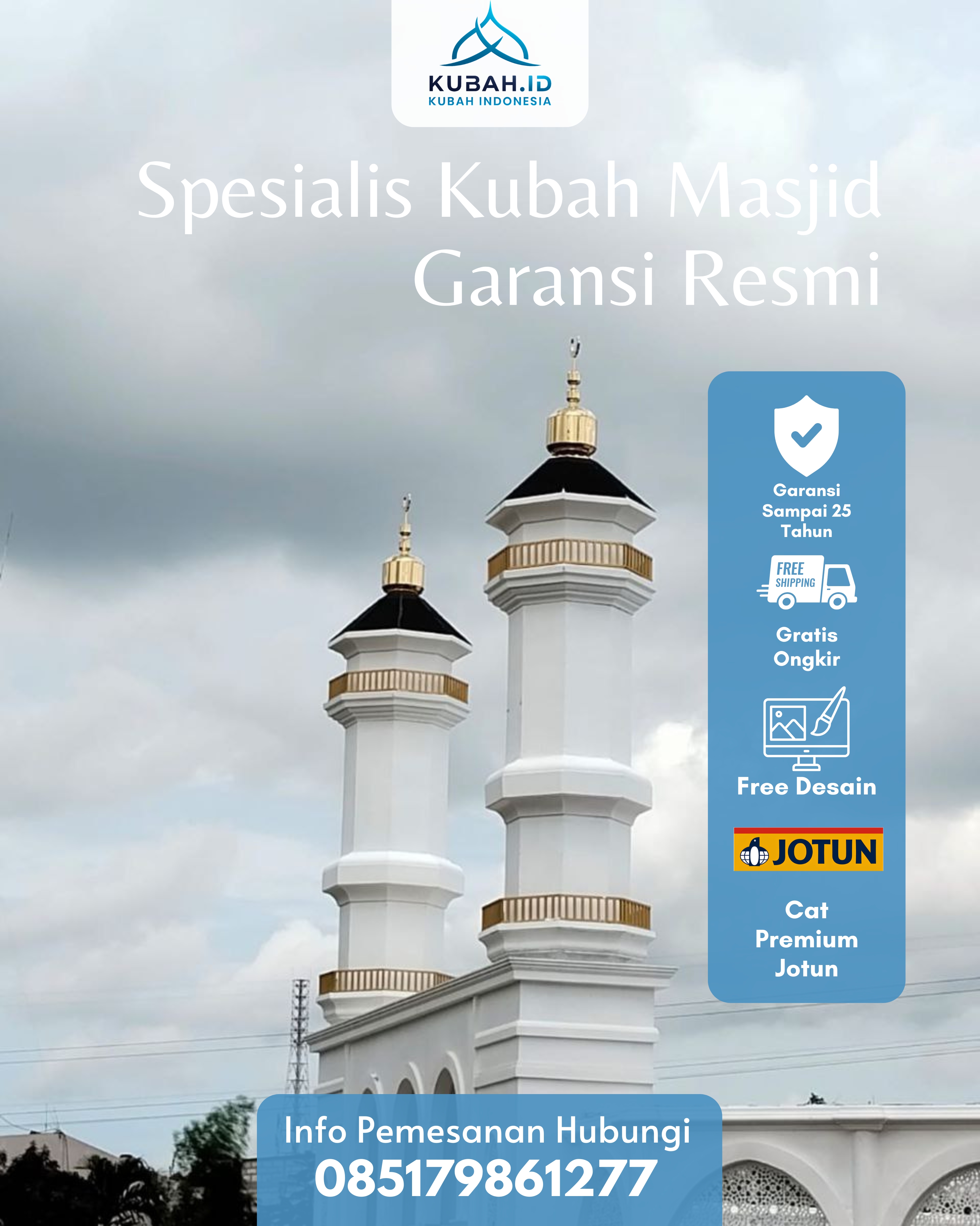 KUBAH MASJID DESAIN ELEGAN DI KEC AMPEK ANGKEK, KAB AGAM, SUMATERA BARAT (WA: 085179861277)