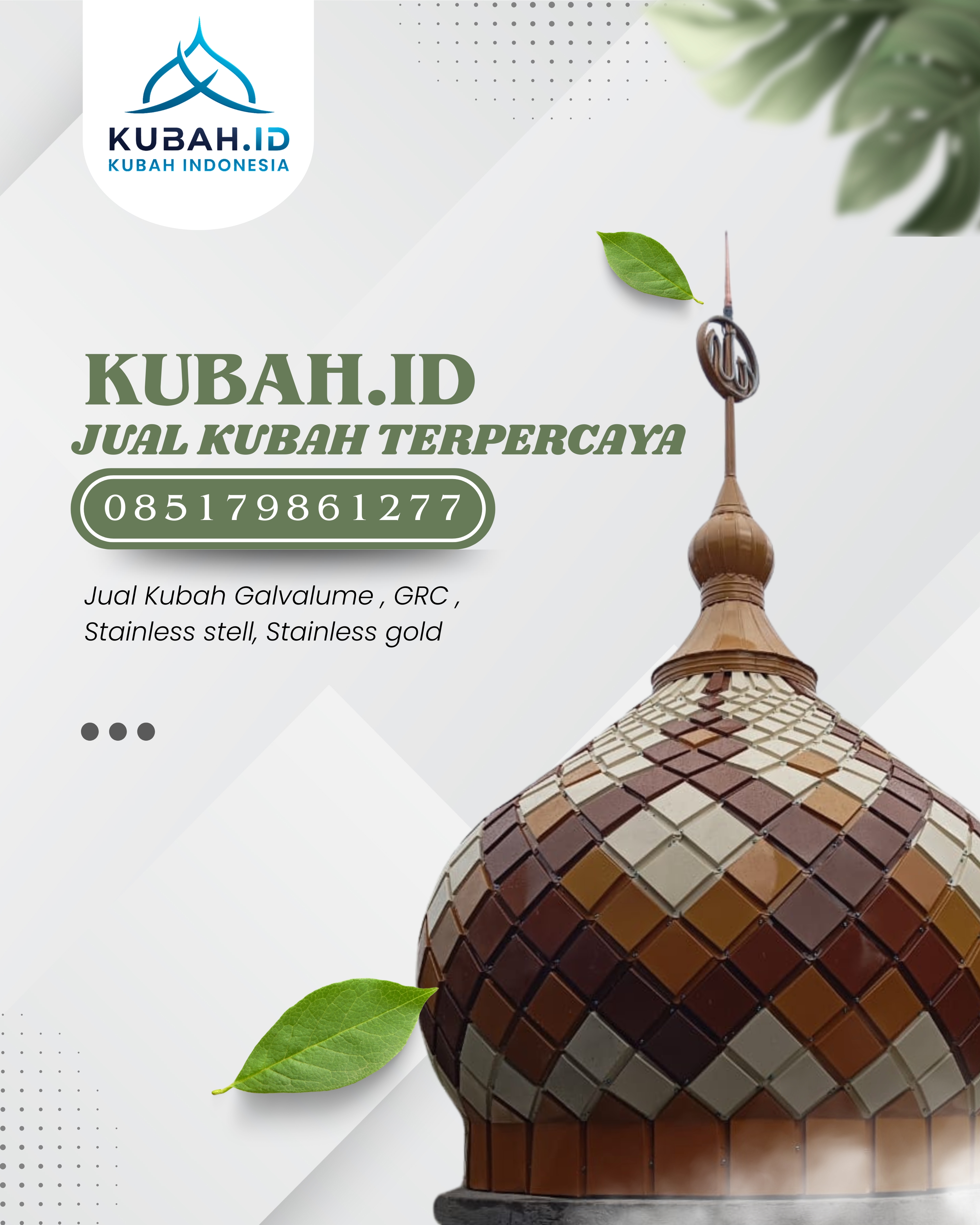 KUBAH MASJID HARGA TERJANGKAU DI KEC MEDAN LABUHAN, KOTA MEDAN, SUMATERA UTARA (WA: 085179861277)