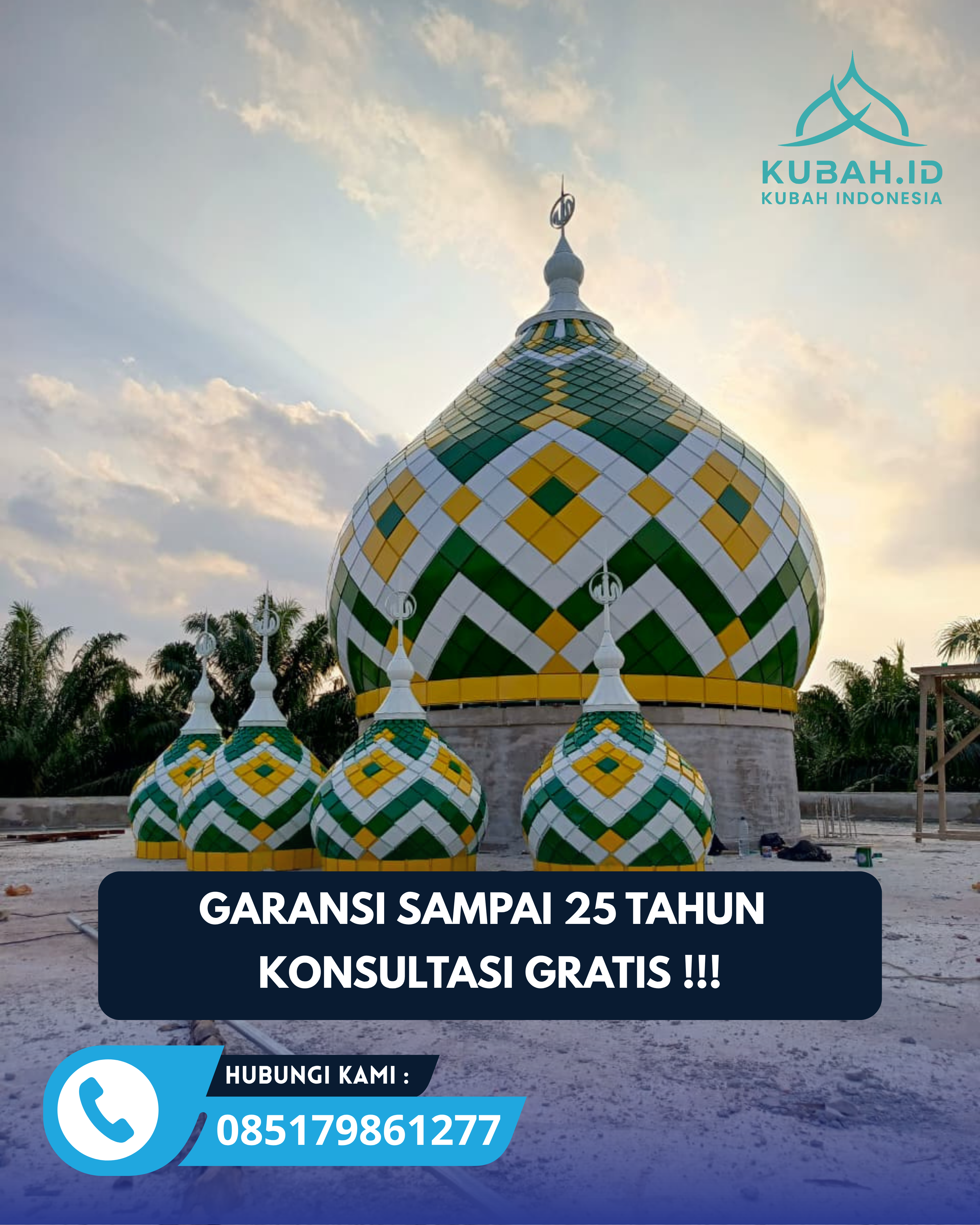 JUAL KUBAH MASJID PREMIUM DI KEC AMPENAN, KOTA MATARAM, NTB (WA: 085179861277)