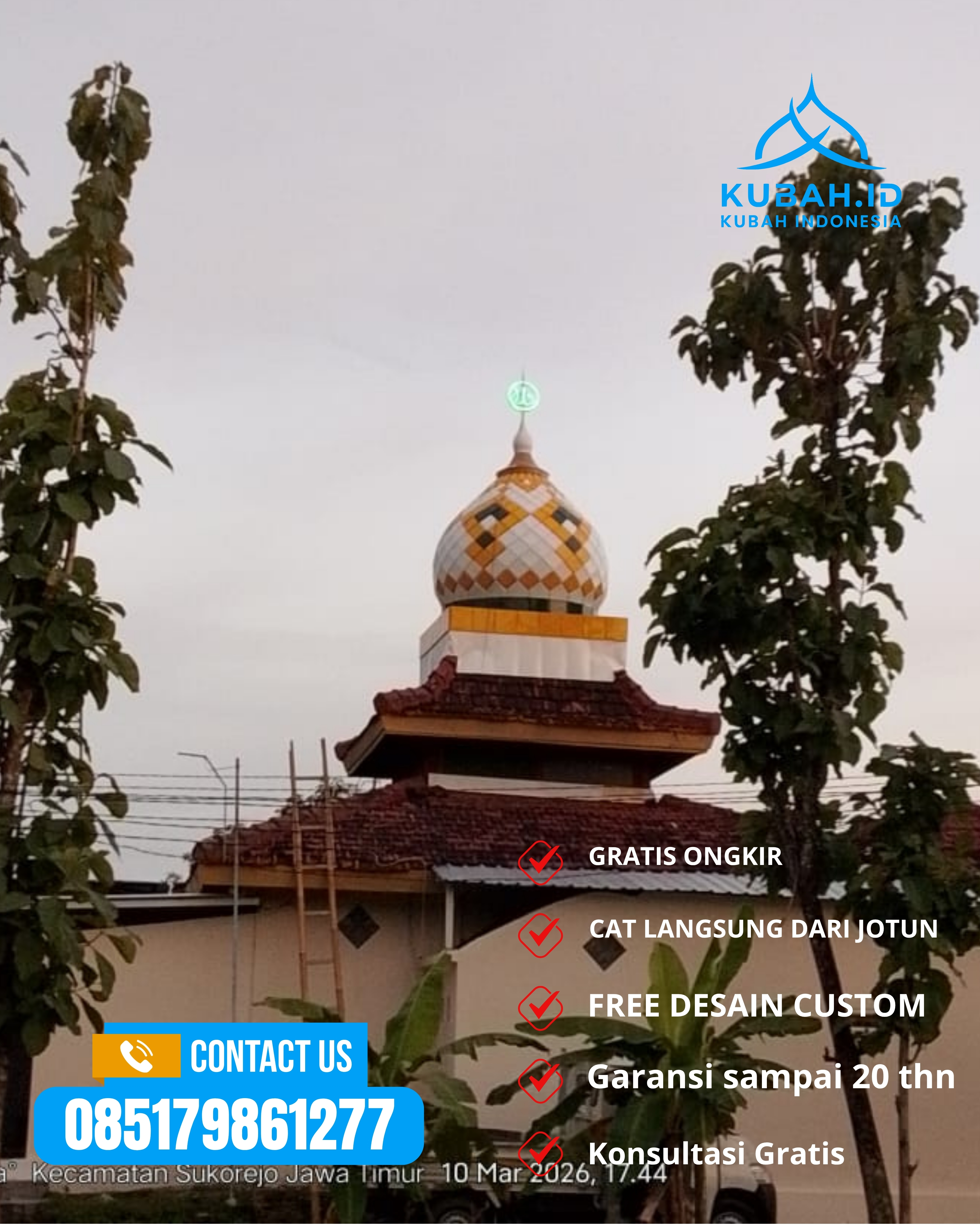 SPESIALIS KUBAH MASJID GARANSI RESMI DI KEC PANGANDARAN, KAB PANGANDARAN, JABAR (WA: 085179861277)