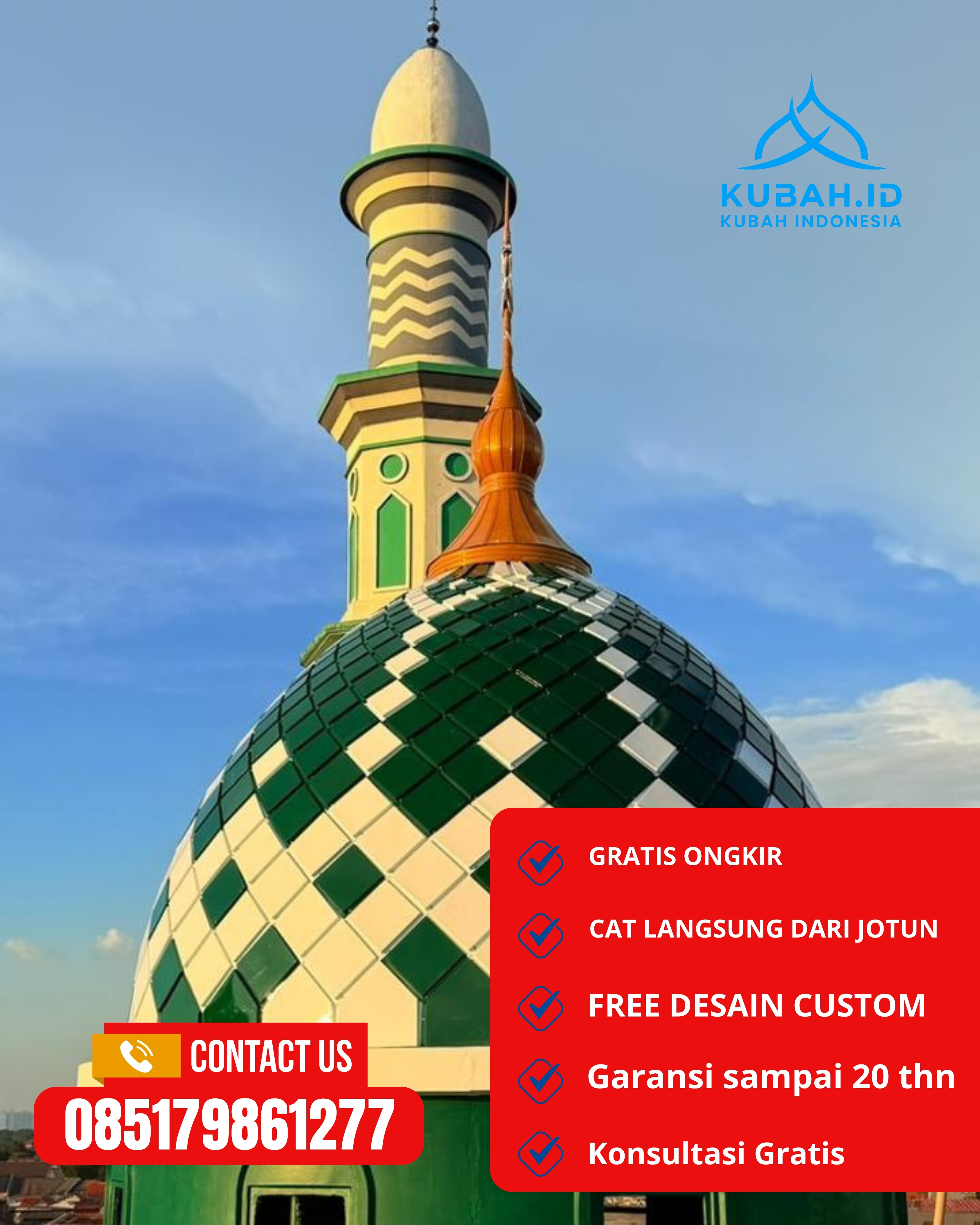 JUAL KUBAH MASJID TAHAN LAMA DI KEC PURWODADI, KAB GROBOGAN, JATENG (WA: 085179861277)
