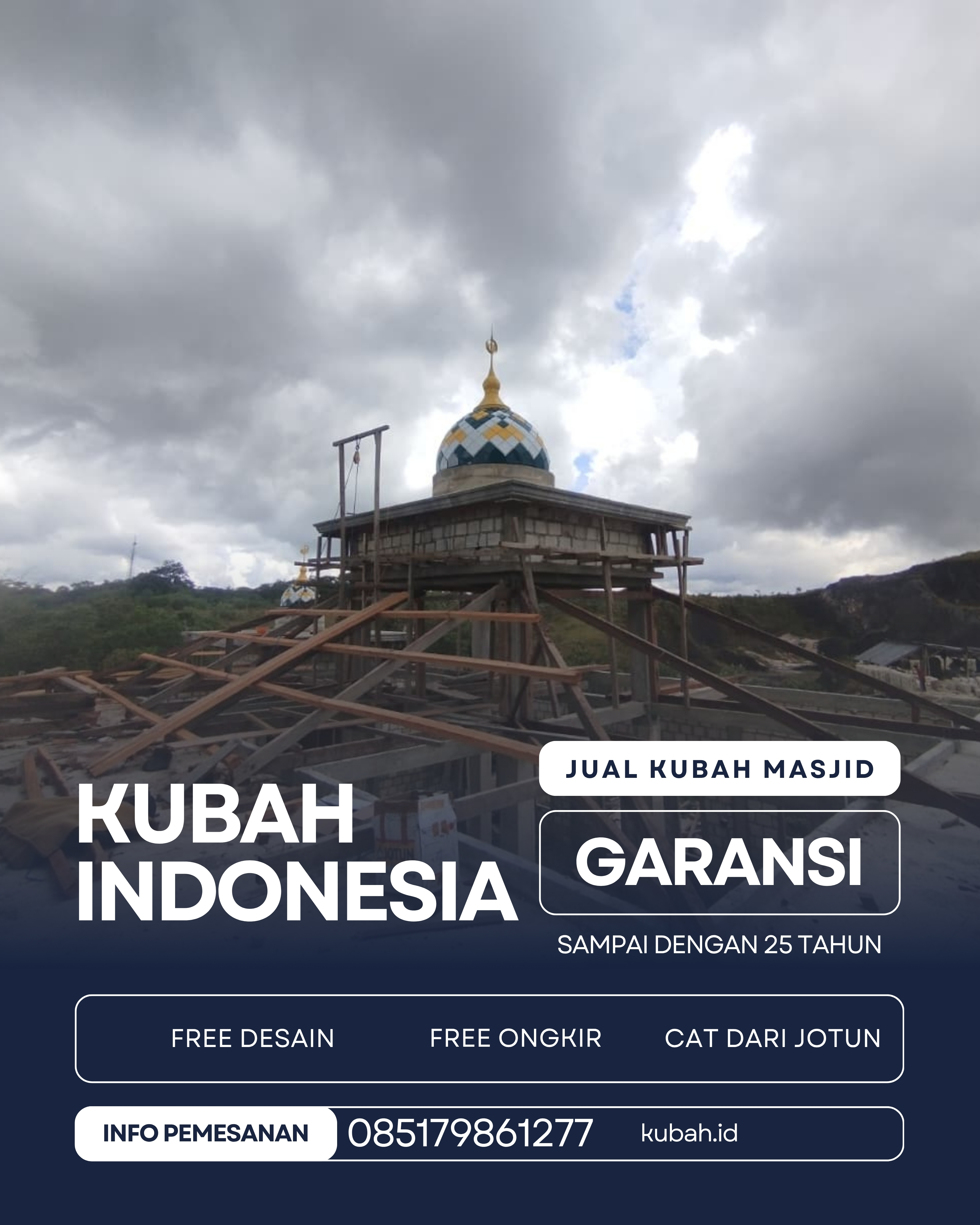 KUBAH MASJID DESAIN ELEGAN DI KEC PULAU PINANG, KAB LAHAT, SUMATERA SELATAN (WA: 085179861277)