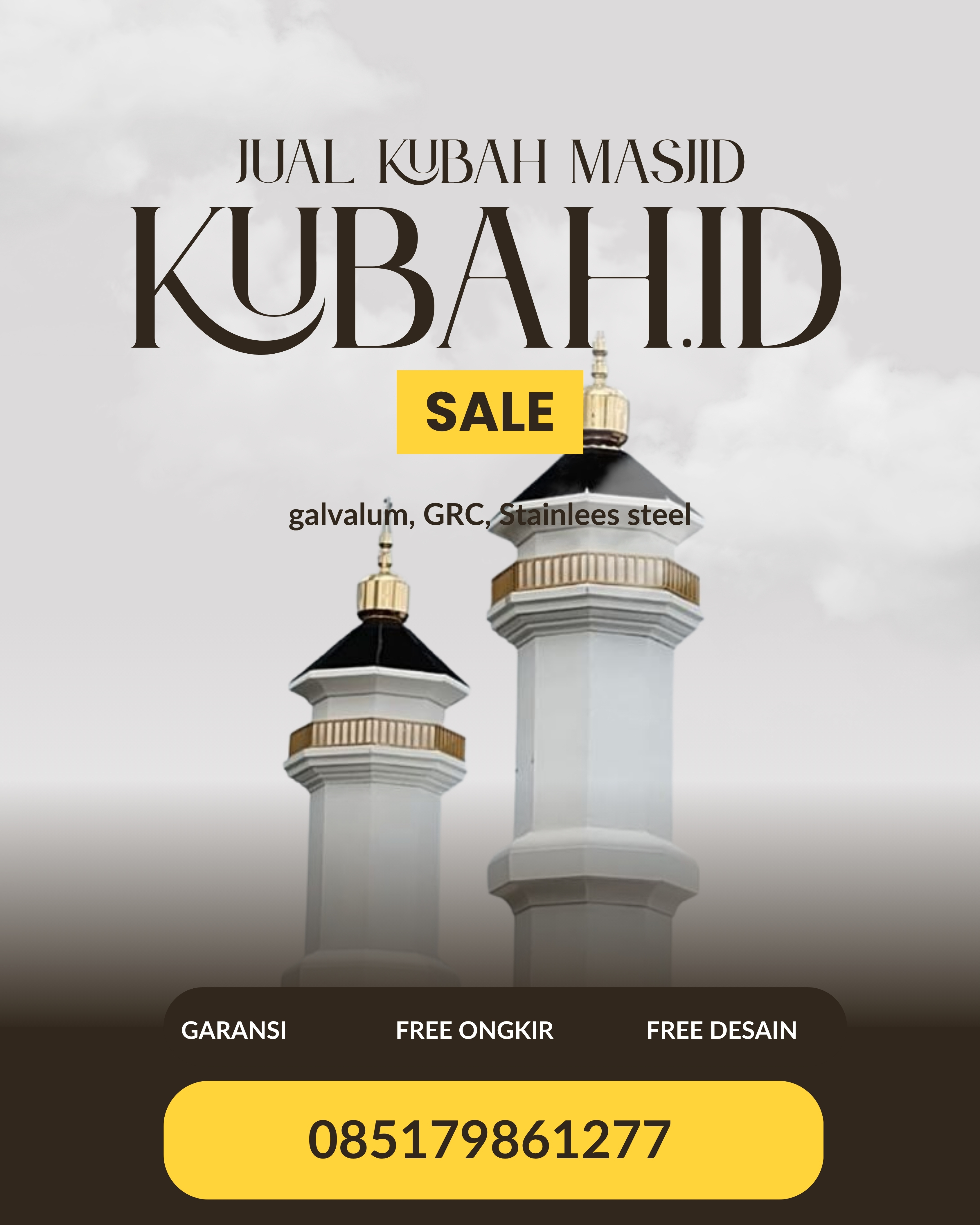 KUBAH MASJID HARGA TERJANGKAU DI KEC SUNGAI ROTAN, KAB MUARA ENIM, SUMATERA SELATAN (WA: 085179861277)
