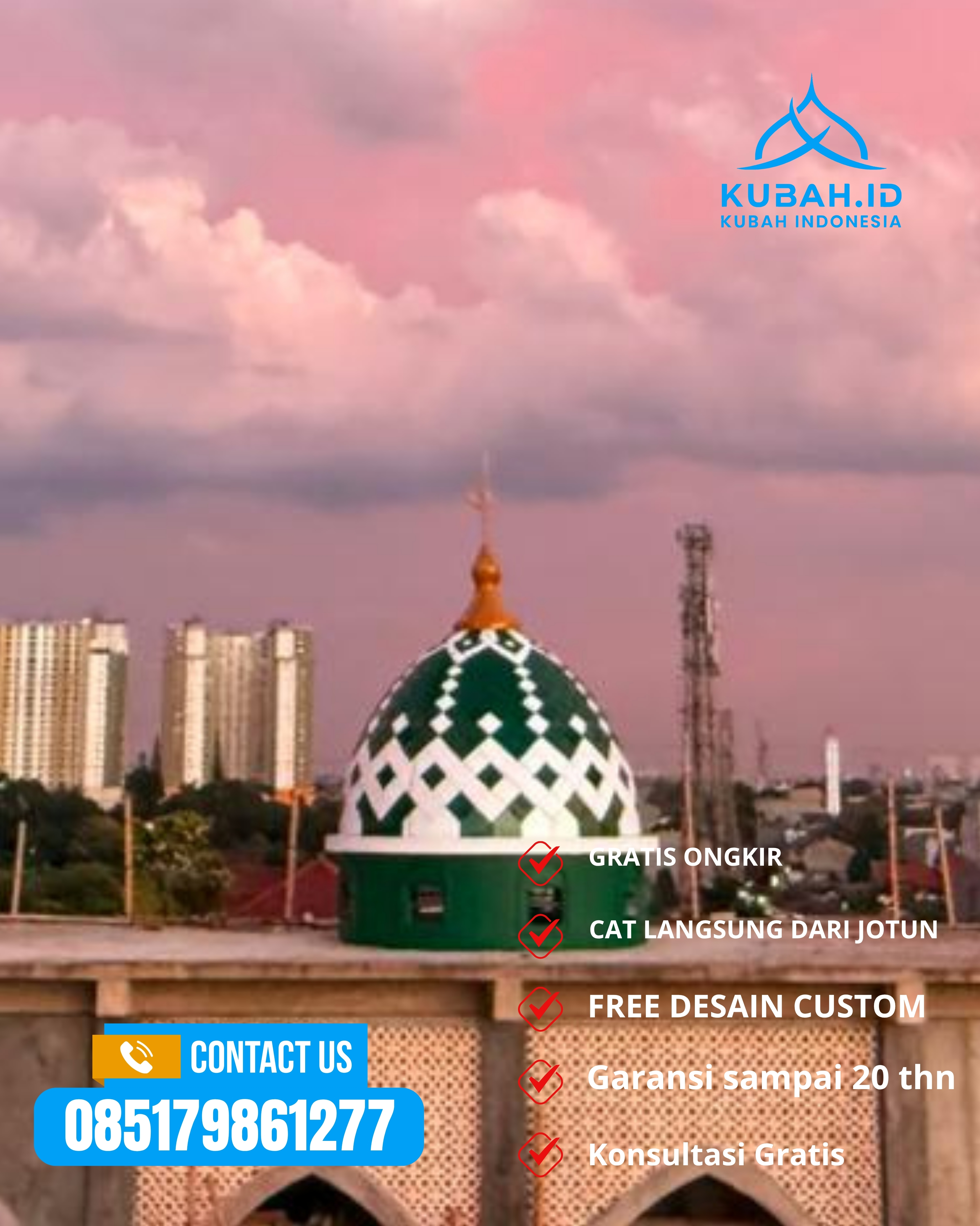 KUBAH MASJID DESAIN ELEGAN DI KEC CILIMUS, KAB KUNINGAN, JABAR (WA: 085179861277)