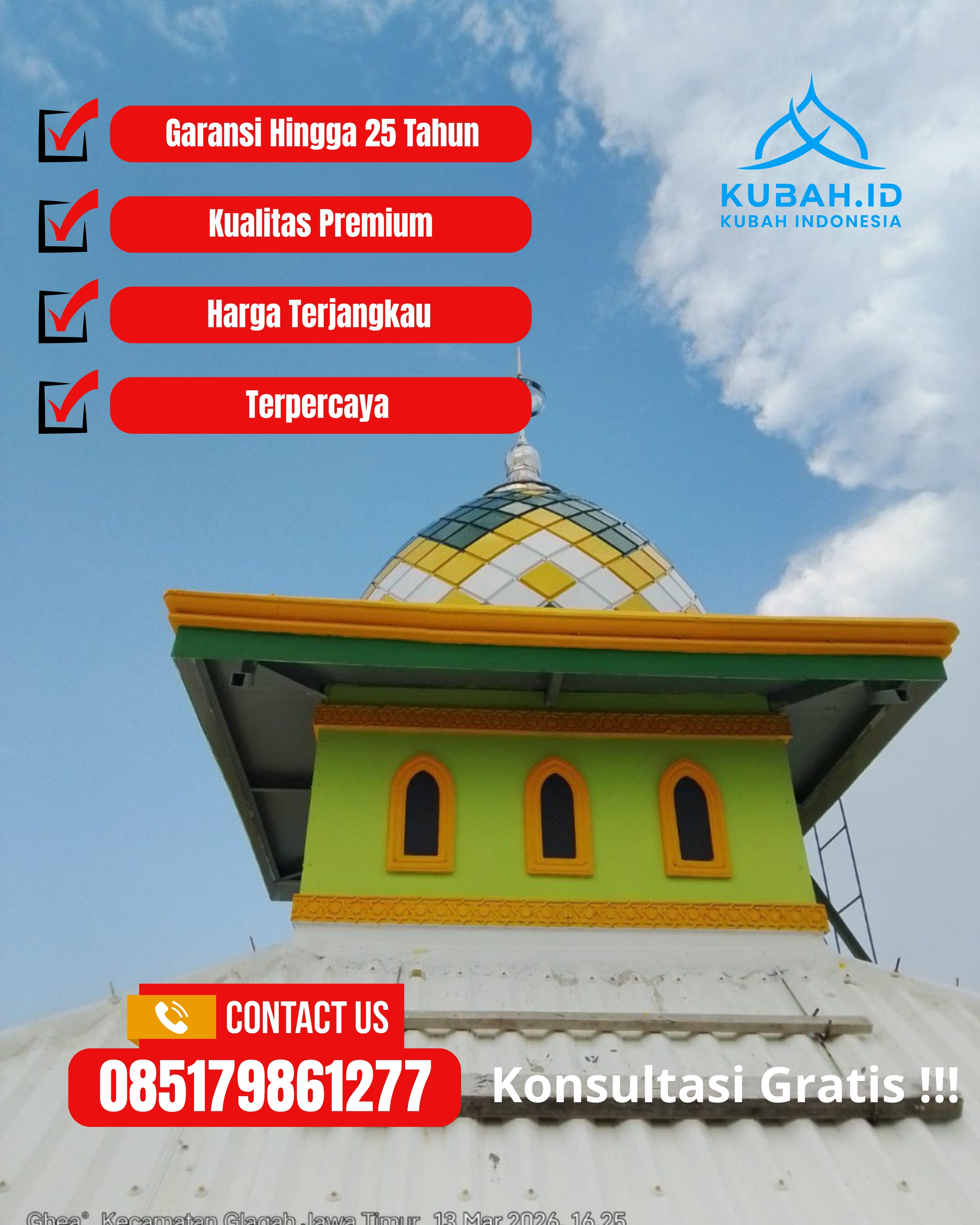 KUBAH MASJID HARGA TERJANGKAU DI KEC TEMANGGUNG, KAB TEMANGGUNG, JATENG (WA: 085179861277)