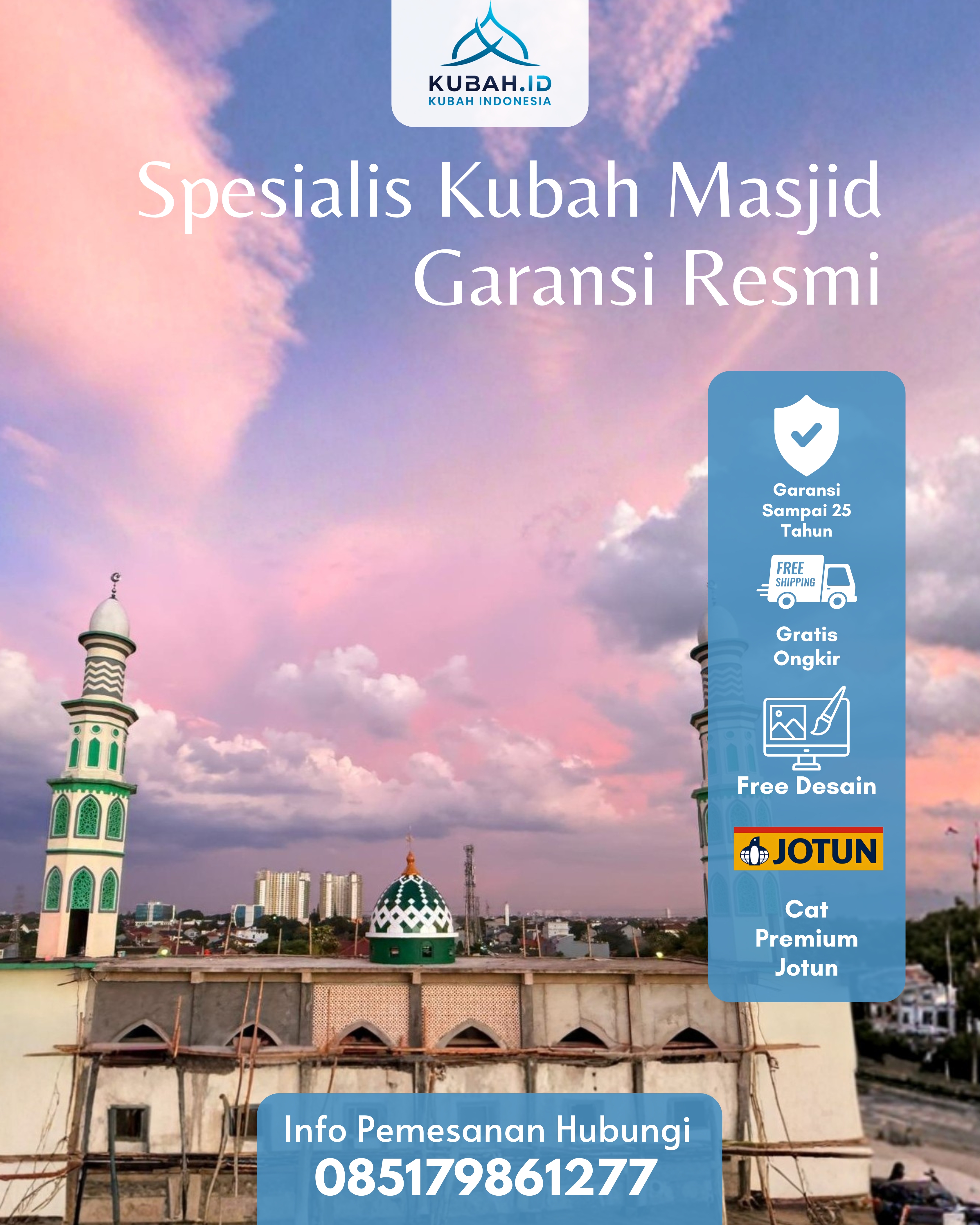 KUBAH MASJID HARGA TERJANGKAU DI KEC PAUH, KOTA PADANG, SUMATERA BARAT (WA: 085179861277)