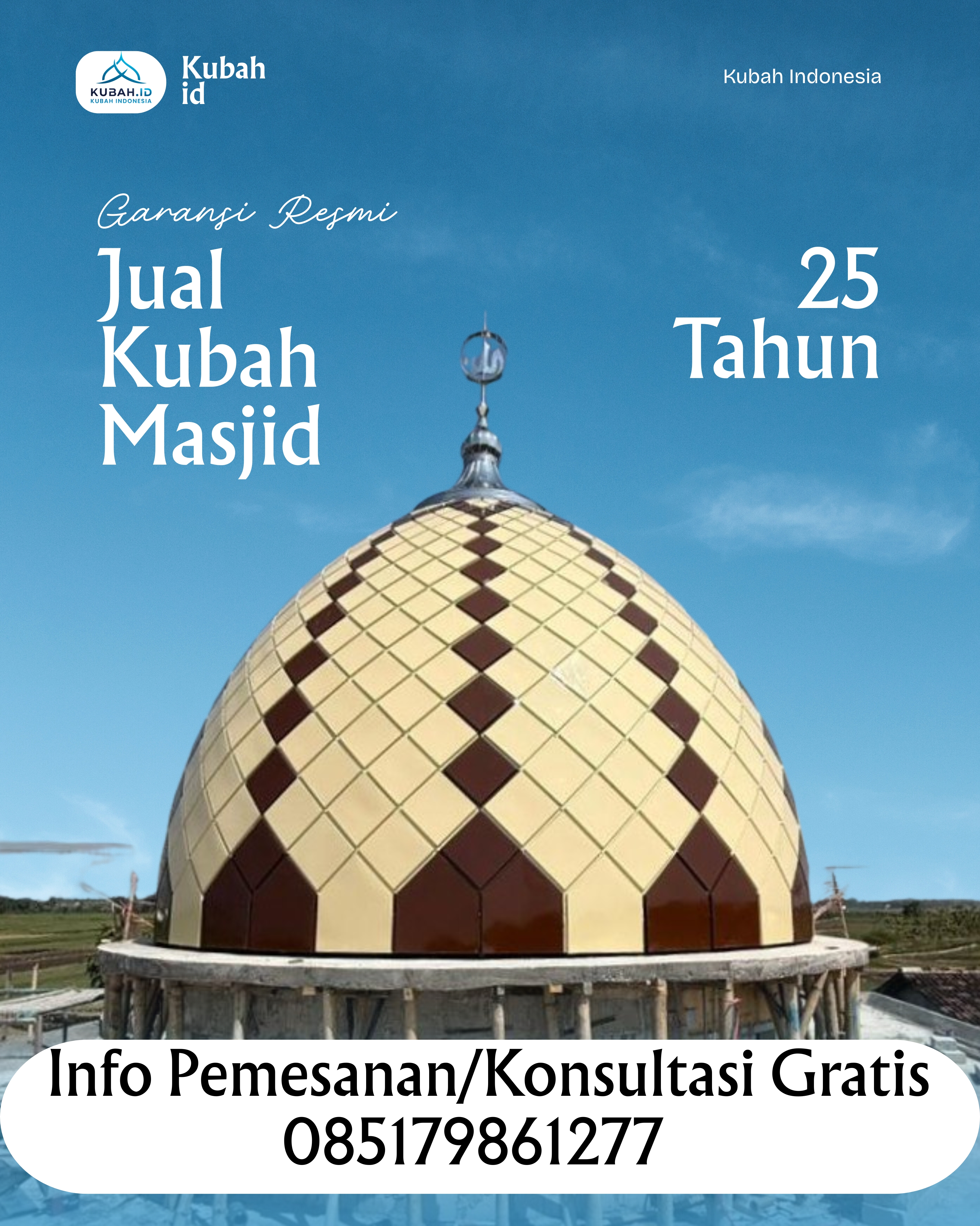 JUAL KUBAH MASJID PREMIUM DI KEC BATANG KAPAS, KAB PESISIR SELATAN, SUMATERA BARAT (WA: 085179861277)