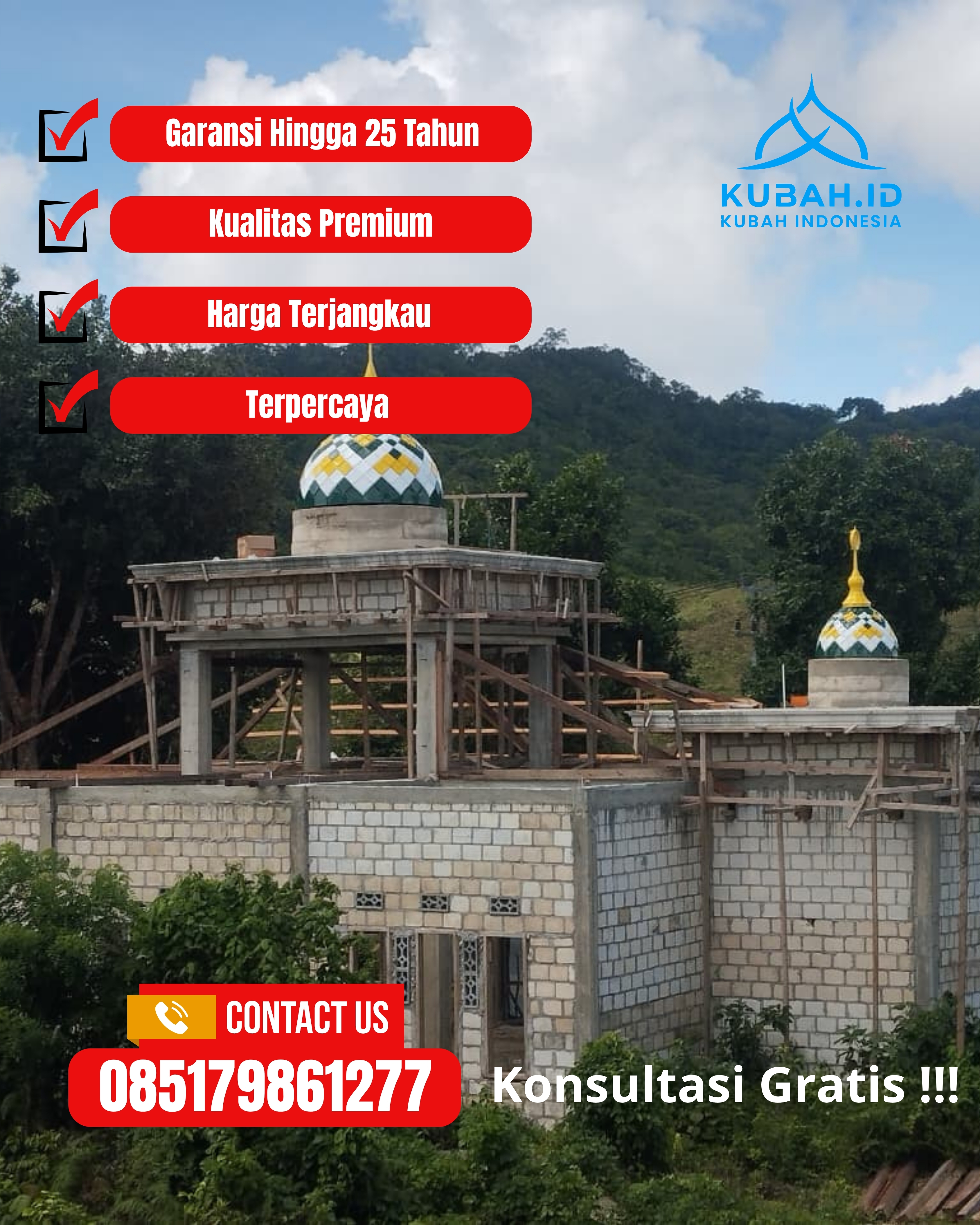 PRODUSEN KUBAH MASJID EKSKLUSIF DI KEC BATANG, KAB BATANG, JATENG (WA: 085179861277)