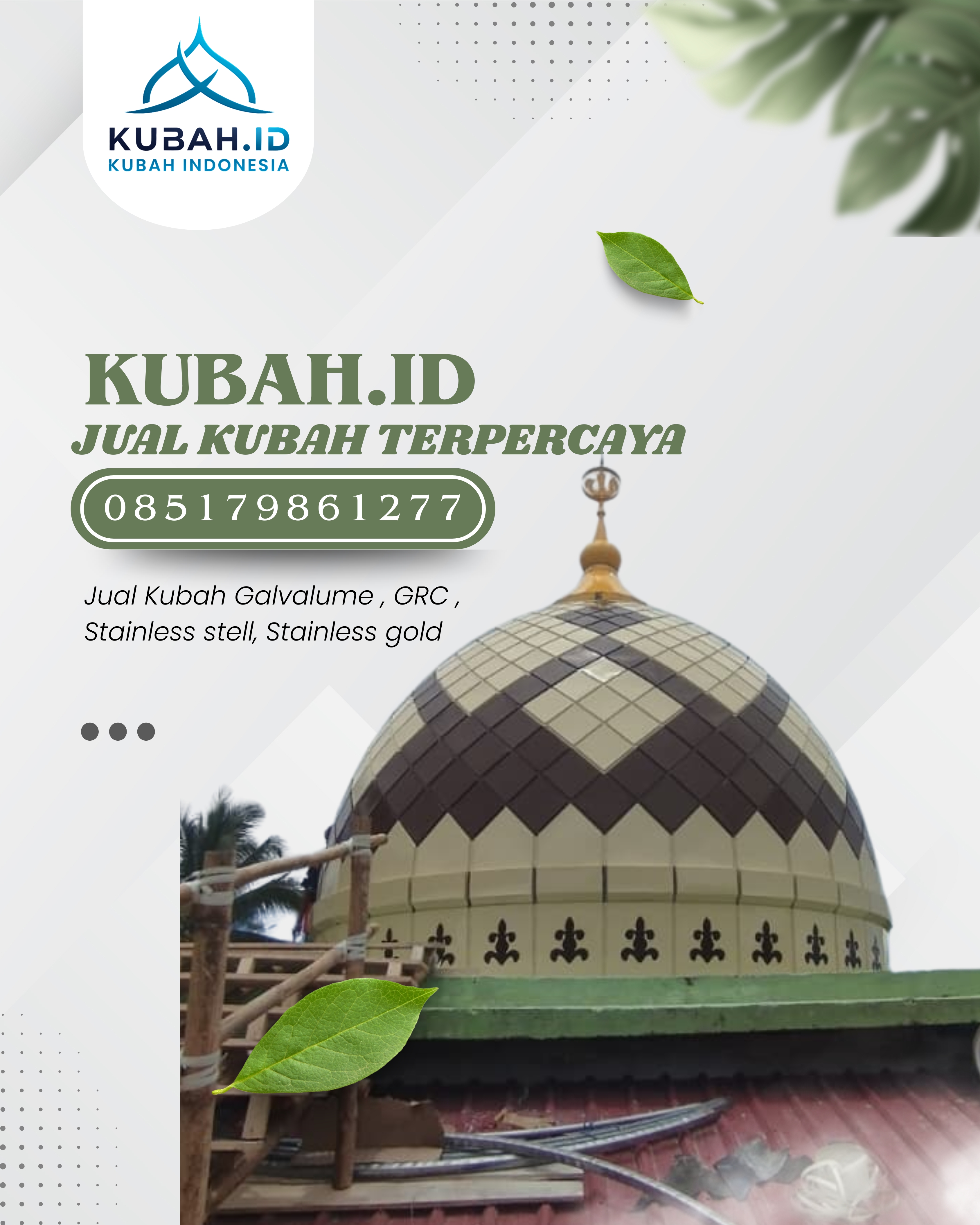 KUBAH MASJID HARGA TERJANGKAU DI KEC RAMBANG KUANG, KAB OGAN ILIR, SUMATERA SELATAN (WA: 085179861277)