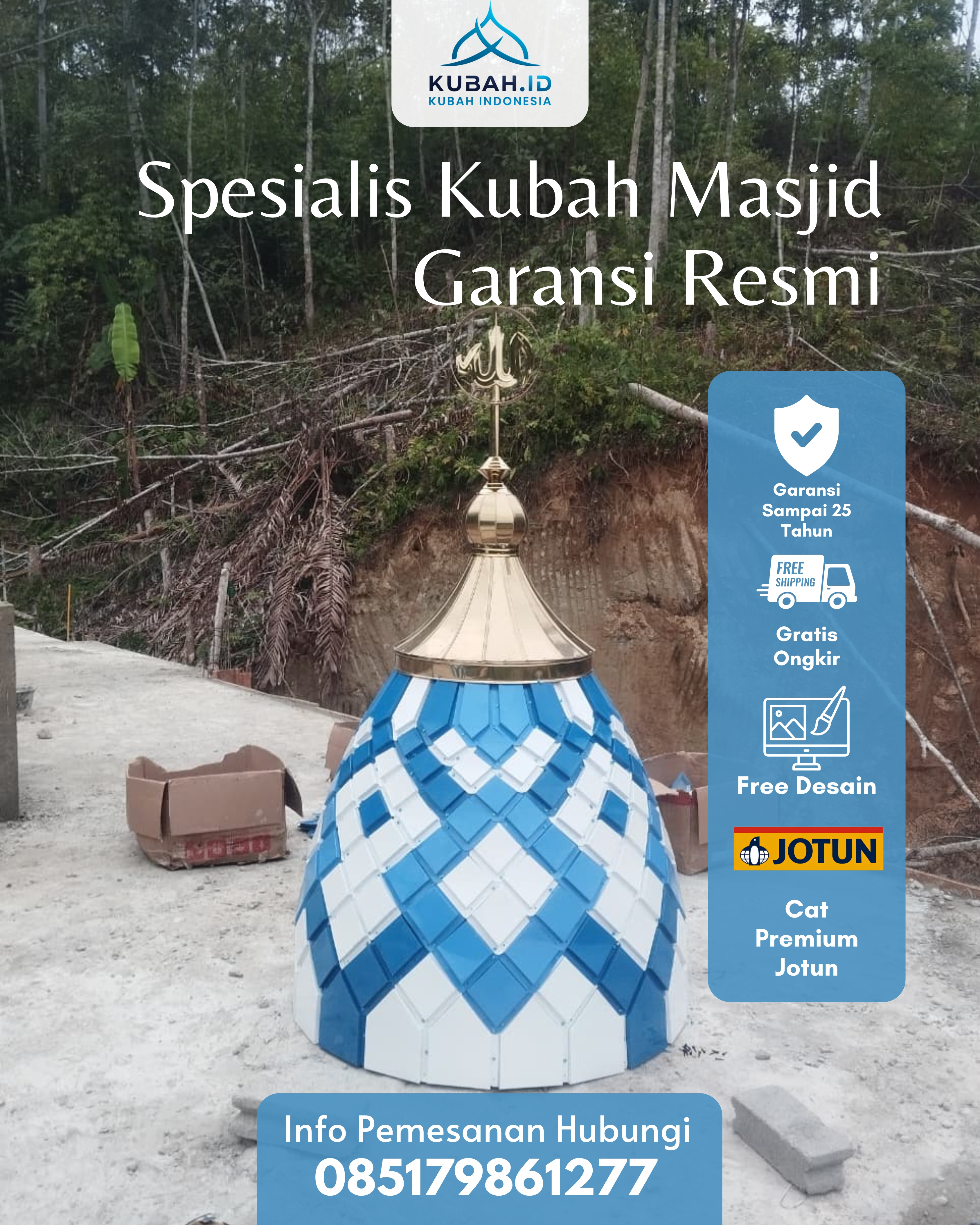 JUAL KUBAH MASJID PREMIUM DI KEC LEMBAH SEGAR, KOTA SAWAHLUNTO, SUMATERA BARAT (WA: 085179861277)