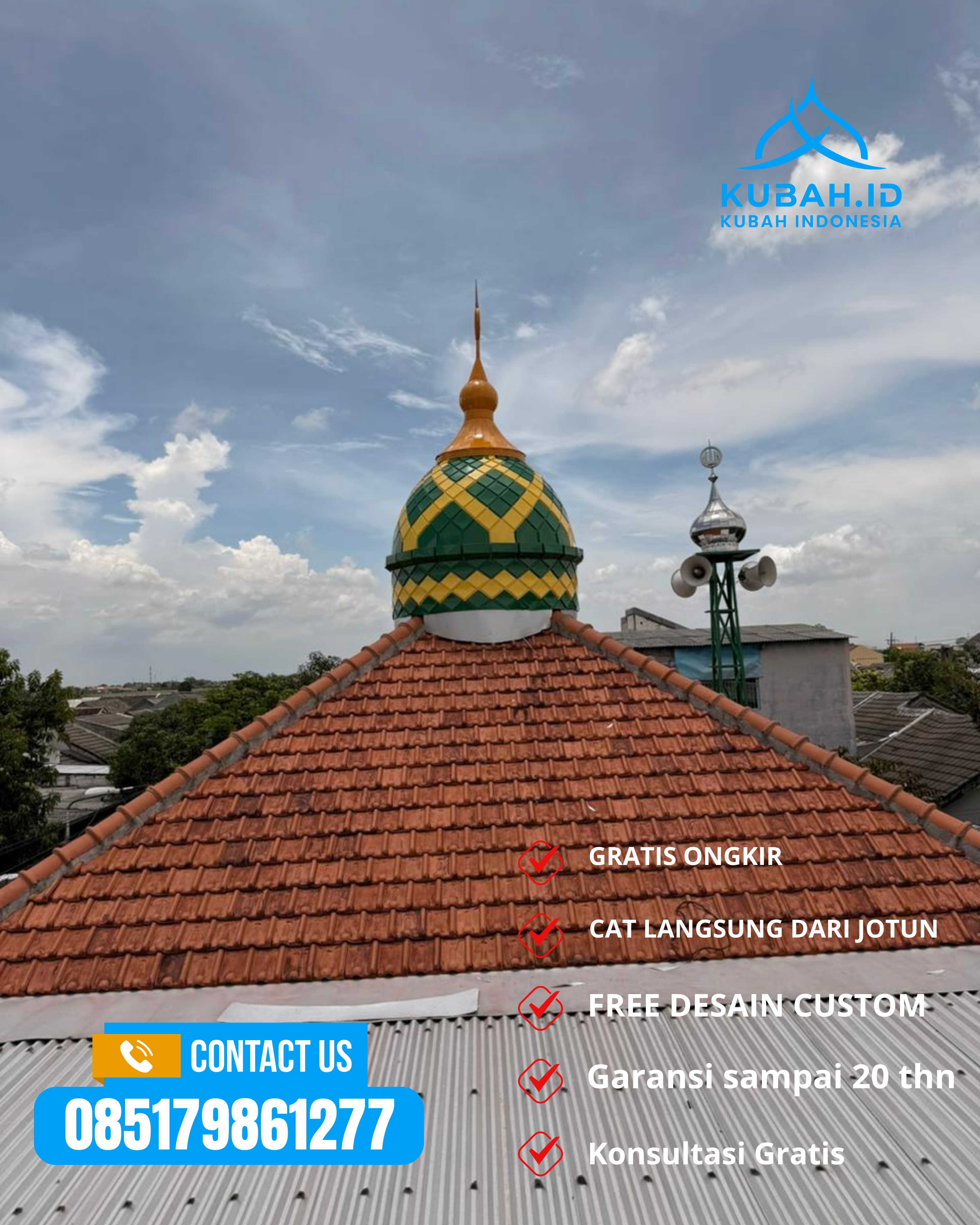 JUAL KUBAH MASJID TAHAN LAMA DI KEC BATU LOMBONG, KAB LOMBOK TIMUR, NTB (WA: 085179861277)