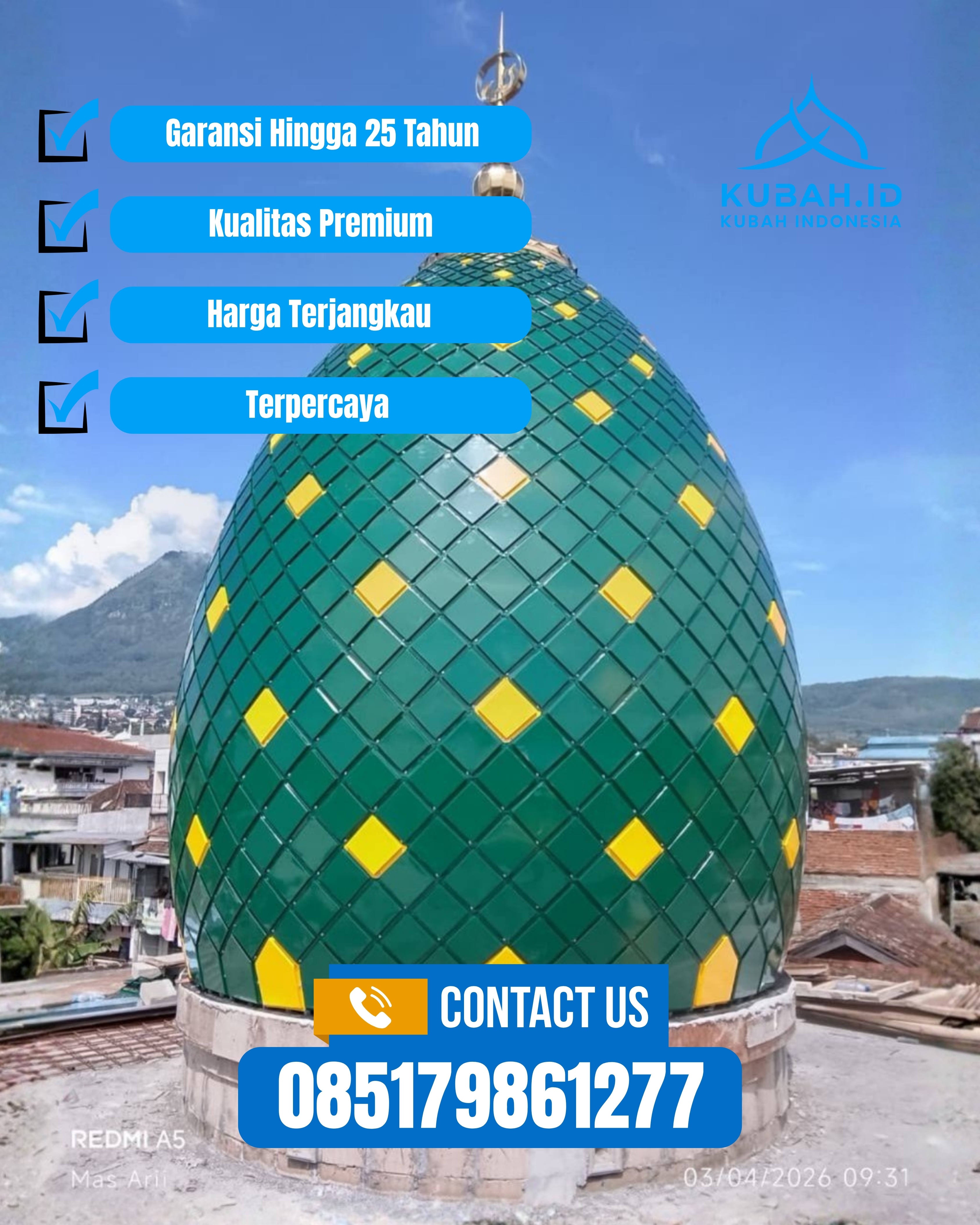 PABRIK KUBAH MASJID MODERN DI KEC BUMIAYU, KAB BREBES, JATENG (WA: 085179861277)