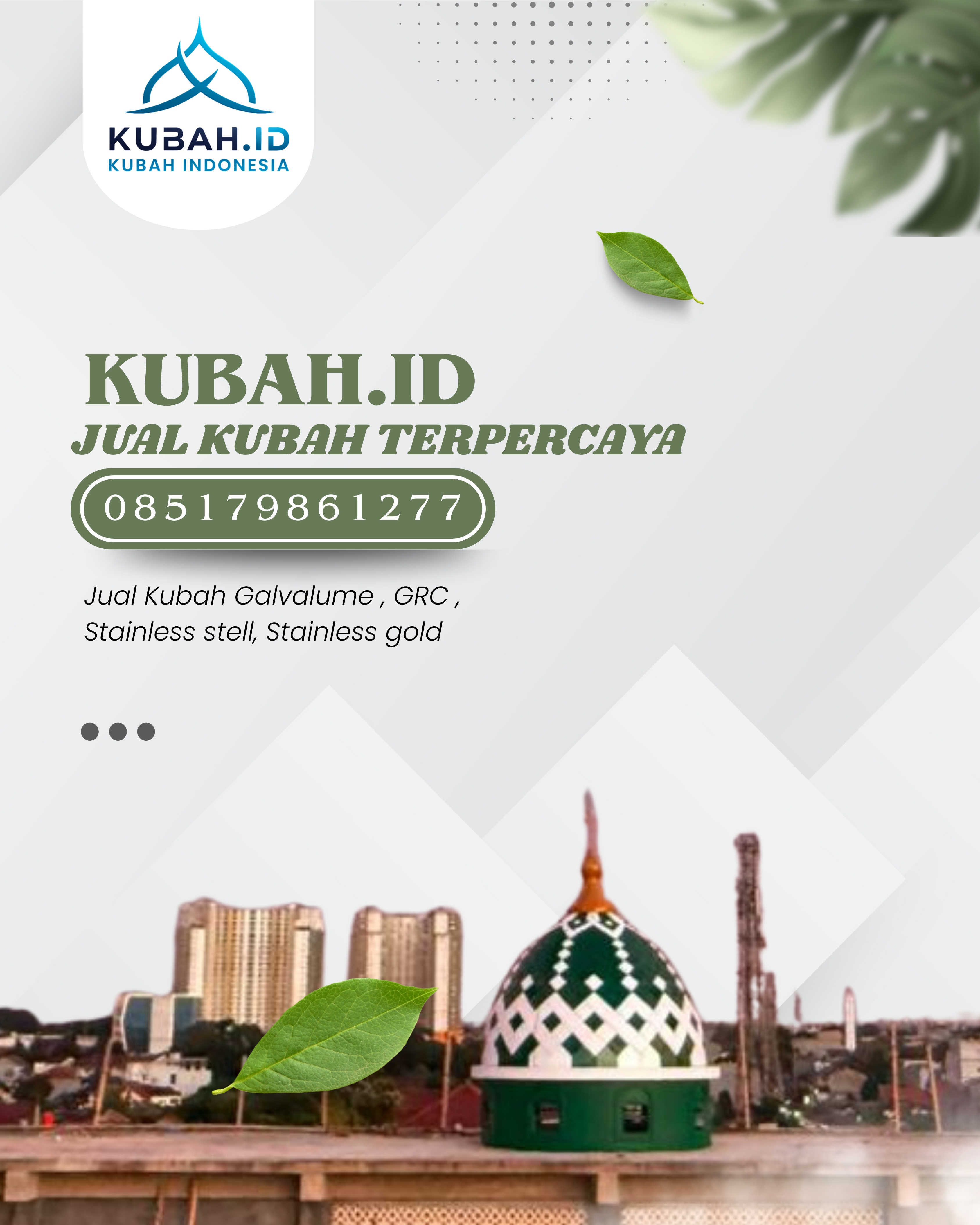 JUAL KUBAH MASJID PREMIUM DI KEC SIBOLGA SAMBAS, KOTA SIBOLGA, SUMATERA UTARA (WA: 085179861277)
