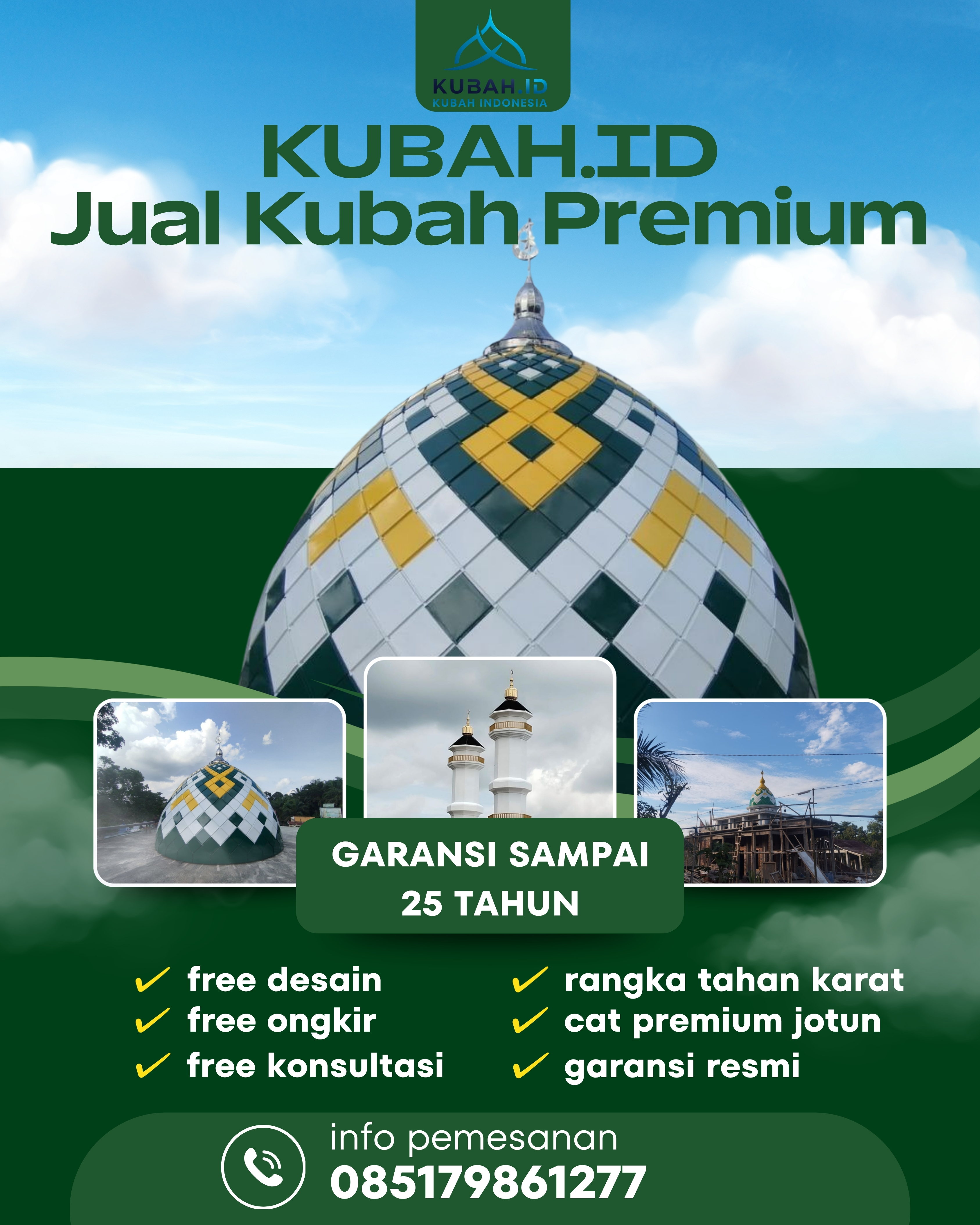 PUSAT KUBAH MASJID BERKUALITAS DI KEC GUNUNGSITOLI ALO'OA, KOTA GUNUNGSITOLI, SUMATERA UTARA (WA: 085179861277)