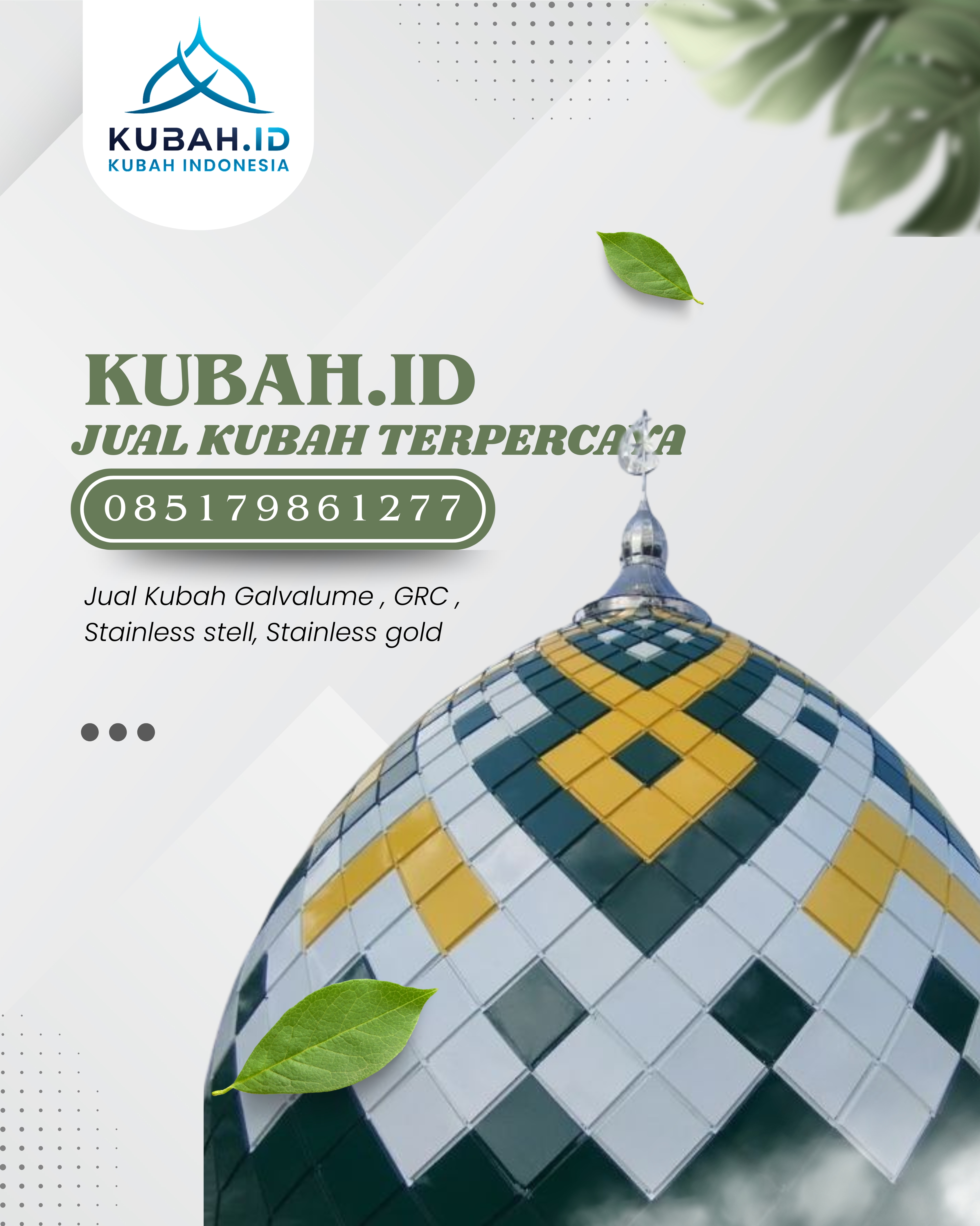 KUBAH MASJID DESAIN ELEGAN DI KEC MEDAN HELVETIA, KOTA MEDAN, SUMATERA UTARA (WA: 085179861277)