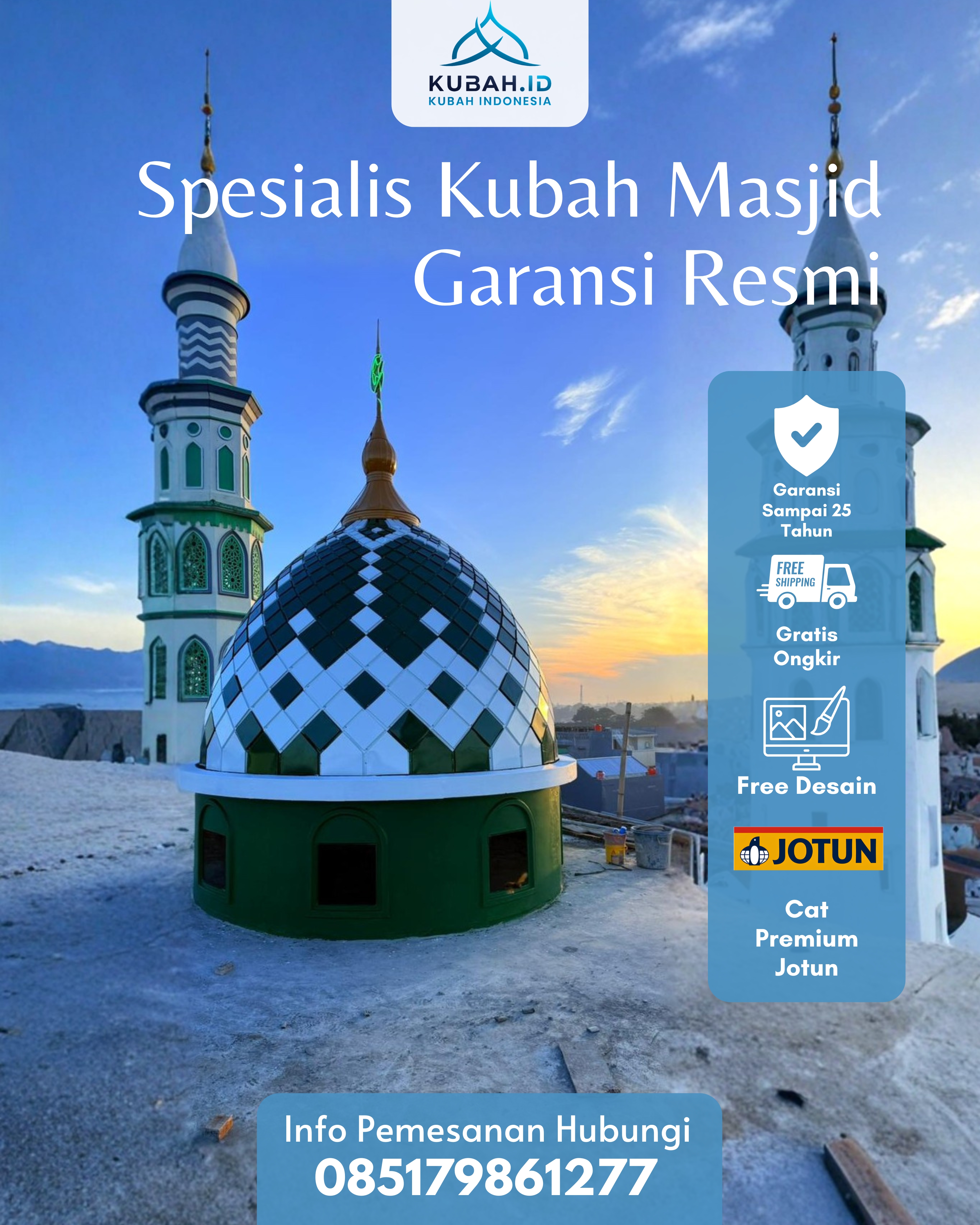 JUAL KUBAH MASJID TAHAN LAMA DI KEC LUBUK KILANGAN, KOTA PADANG, SUMATERA BARAT (WA: 085179861277)