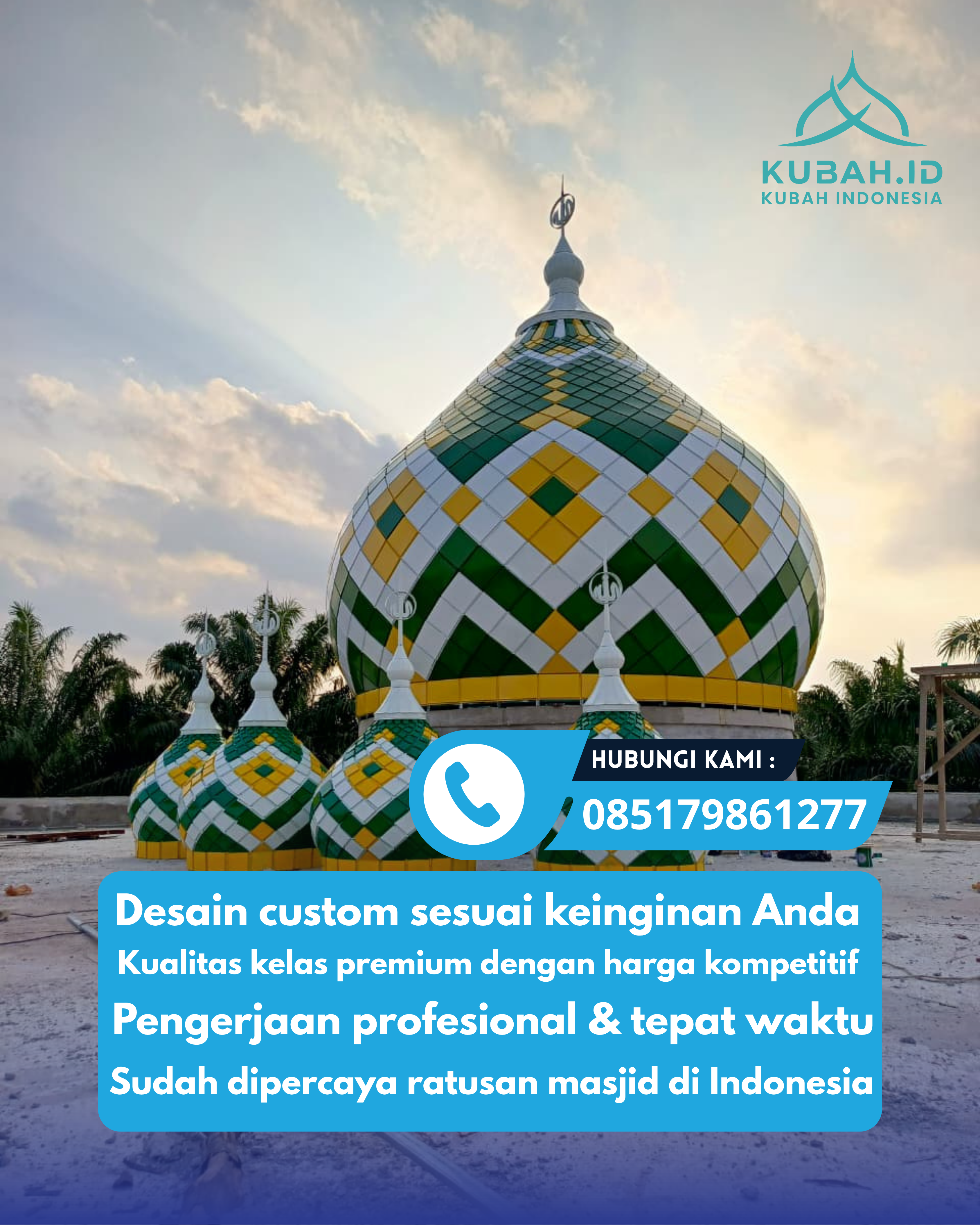 JUAL KUBAH MASJID TAHAN LAMA DI KEC BATU LAYAR, KAB LOMBOK BARAT, NTB (WA: 085179861277)