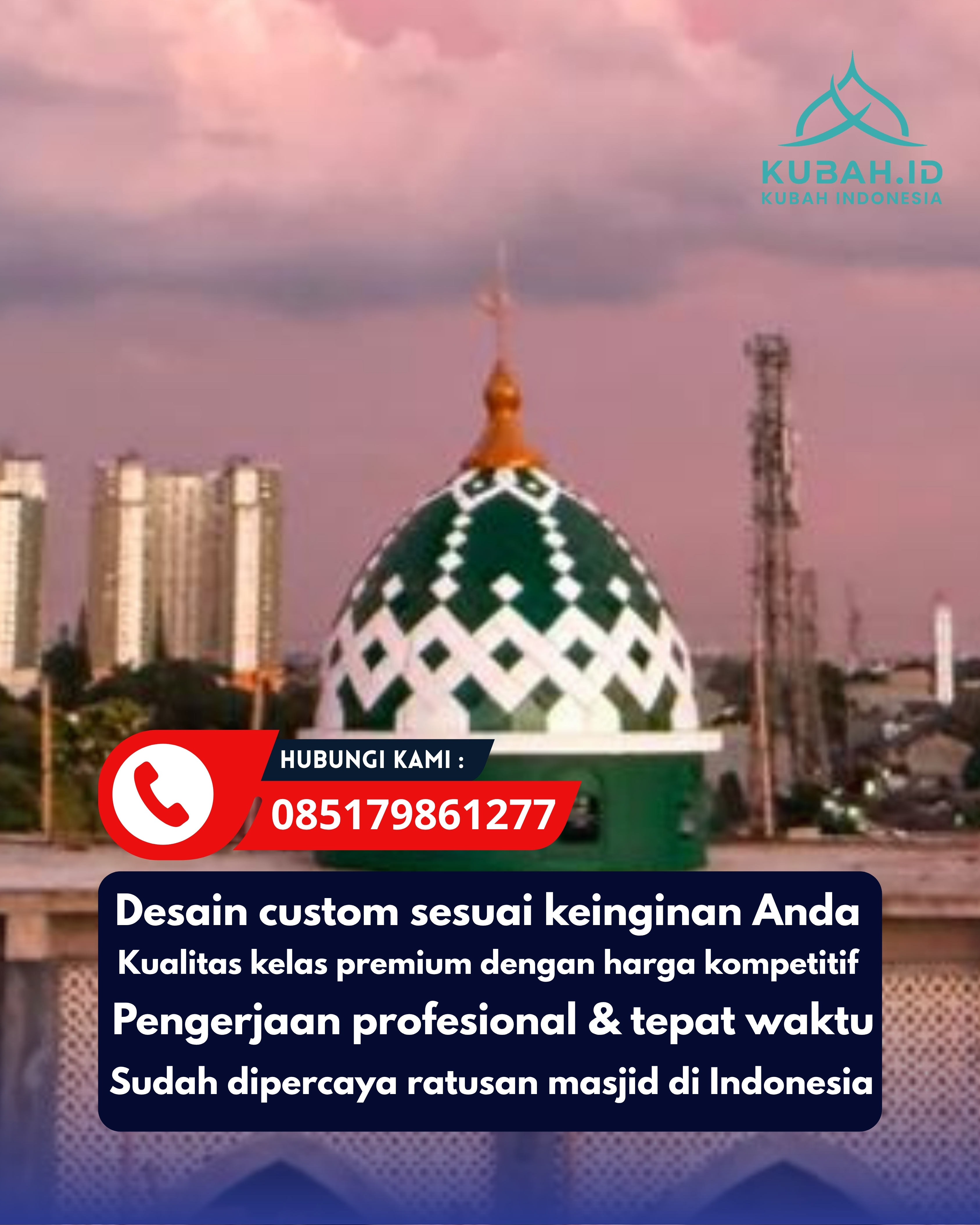 KUBAH MASJID DESAIN ELEGAN DI KEC PAGADEN, KAB SUBANG, JABAR (WA: 085179861277)