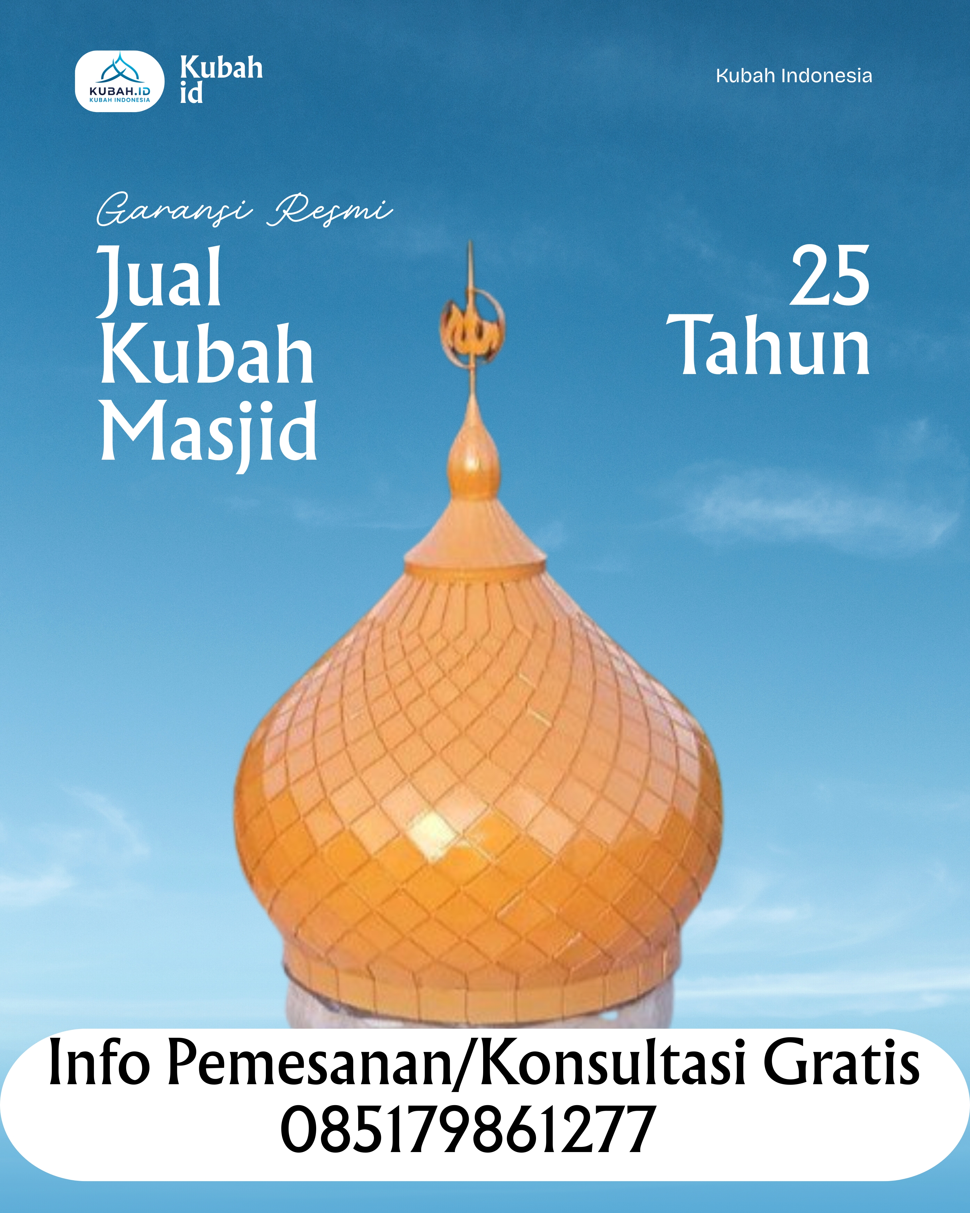 JUAL KUBAH MASJID PREMIUM DI KEC PARIANGAN, KAB TANAH DATAR, SUMATERA BARAT (WA: 085179861277)