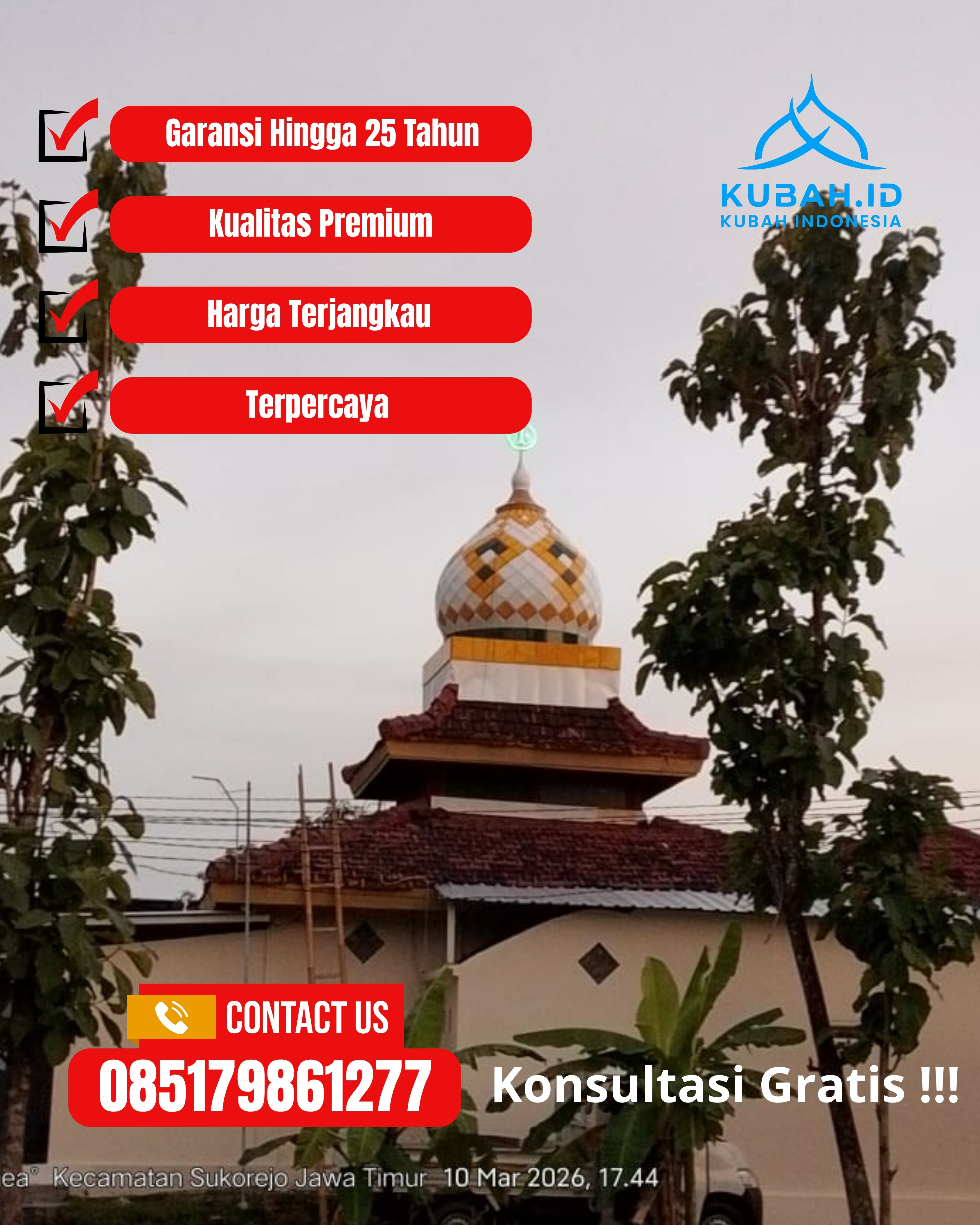 PRODUSEN KUBAH MASJID EKSKLUSIF DI KEC CIAMIS, KAB CIAMIS, JABAR (WA: 085179861277)
