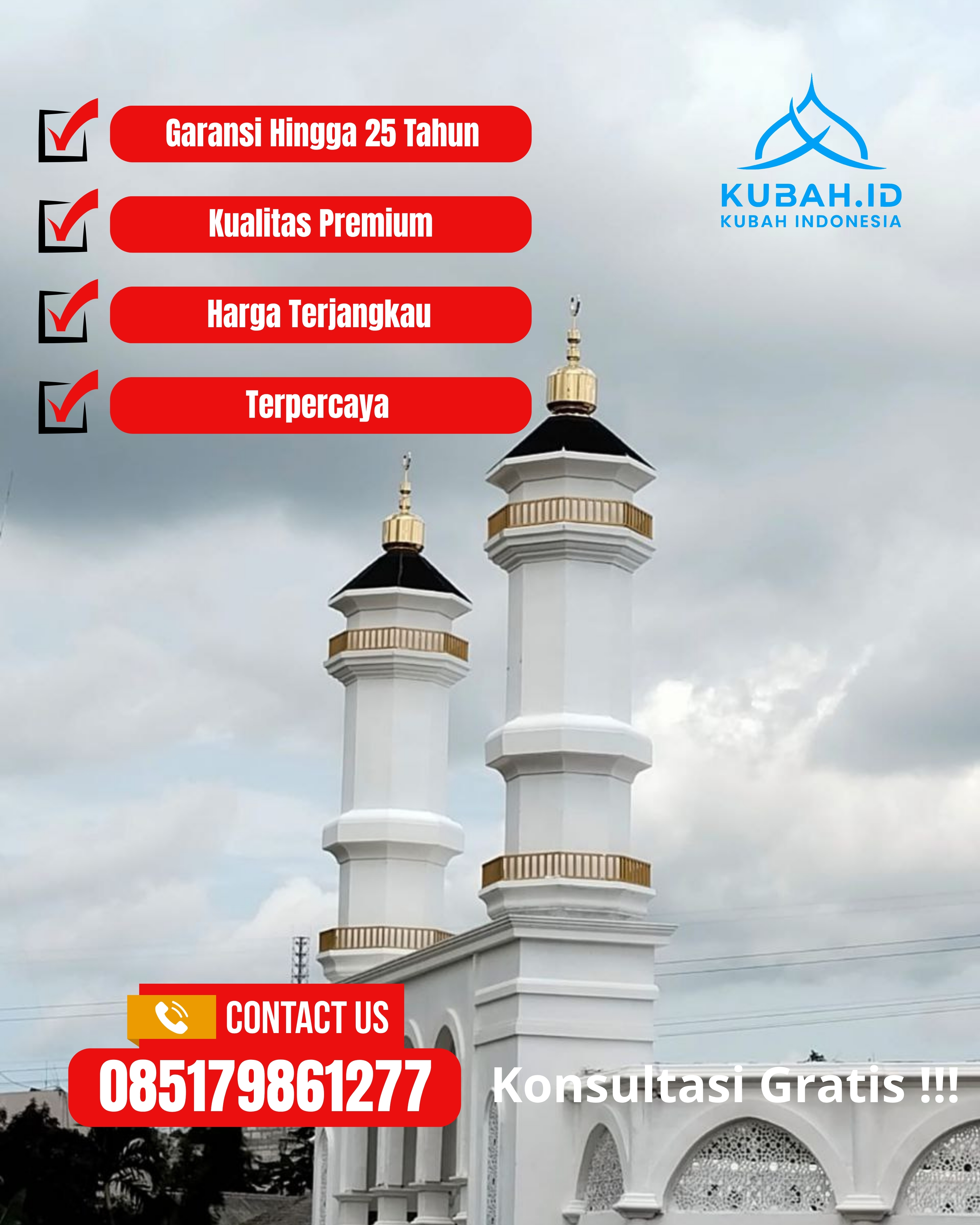 PABRIK KUBAH MASJID MODERN DI KEC PALENGAAN, KAB PAMEKASAN, JATIM (WA: 085179861277)