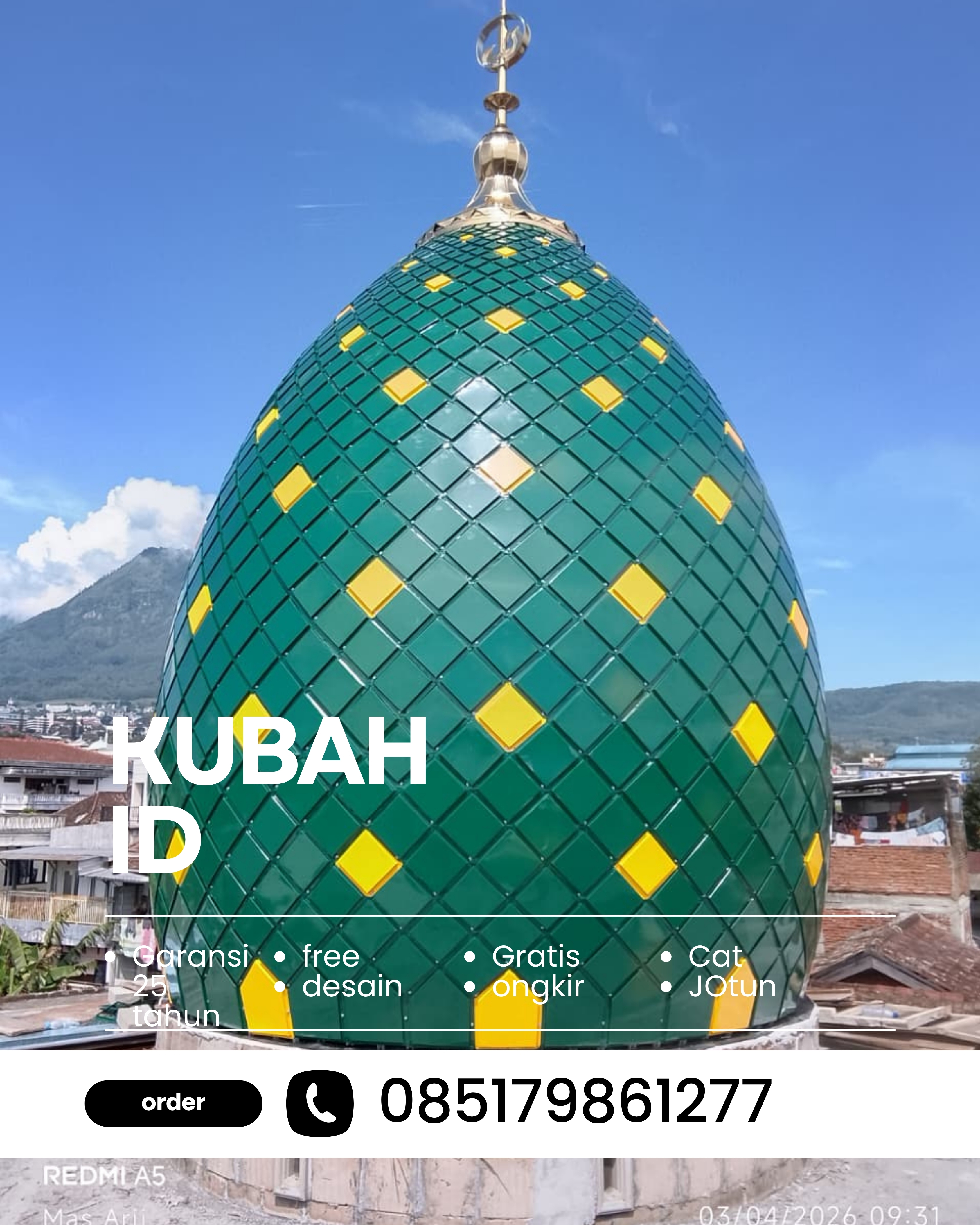 KUBAH MASJID HARGA TERJANGKAU DI KEC PELABUHAN RATU, KAB SUKABUMI, JABAR (WA: 085179861277)