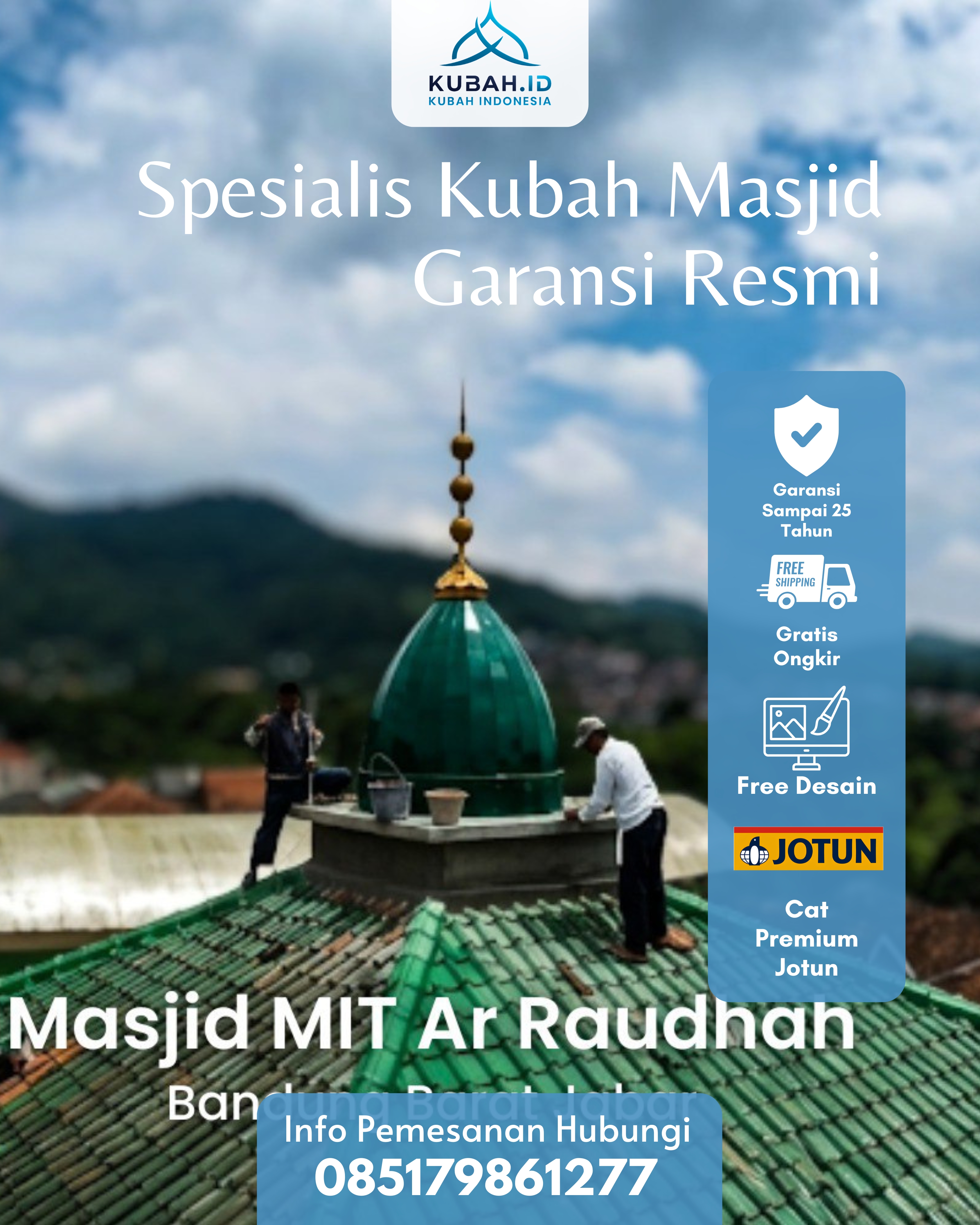 KUBAH MASJID DESAIN ELEGAN DI KEC MALALAK, KAB AGAM, SUMATERA BARAT (WA: 085179861277)