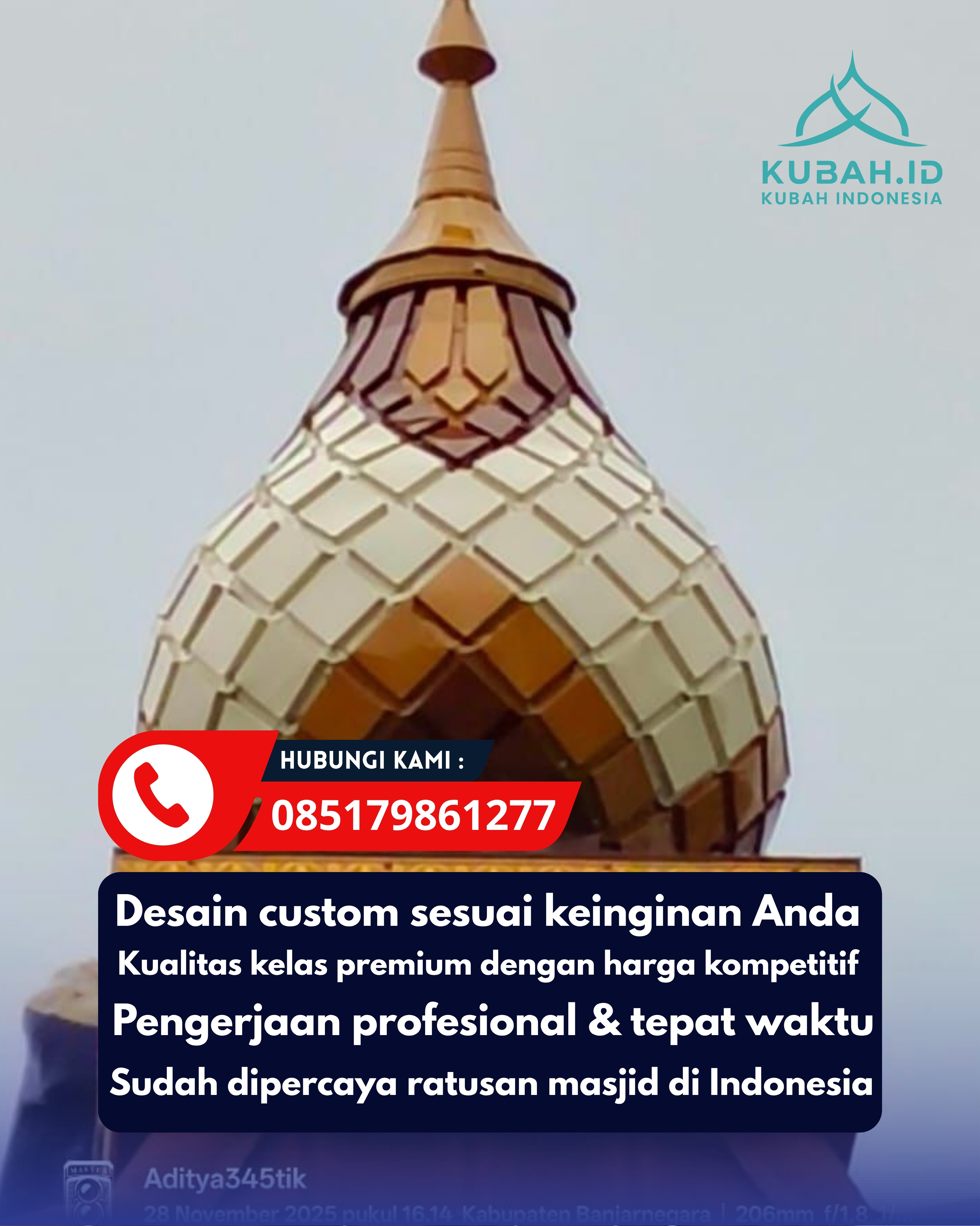 KUBAH MASJID HARGA TERJANGKAU DI KEC SIDOARJO, KAB SIDOARJO, JATIM (WA: 085179861277)