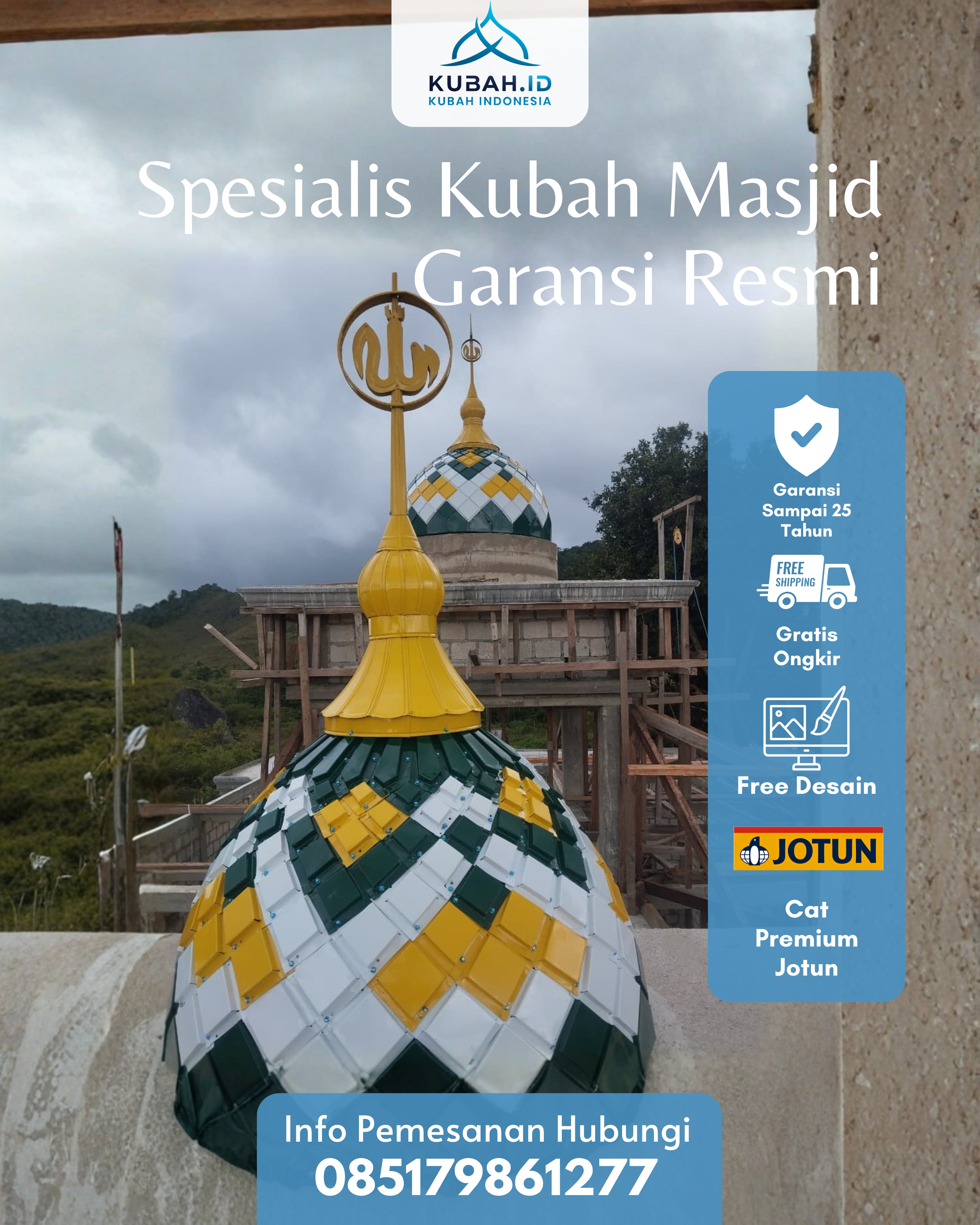 JUAL KUBAH MASJID TAHAN LAMA DI KEC BATIPUH SELATAN, KAB TANAH DATAR, SUMATERA BARAT (WA: 085179861277)