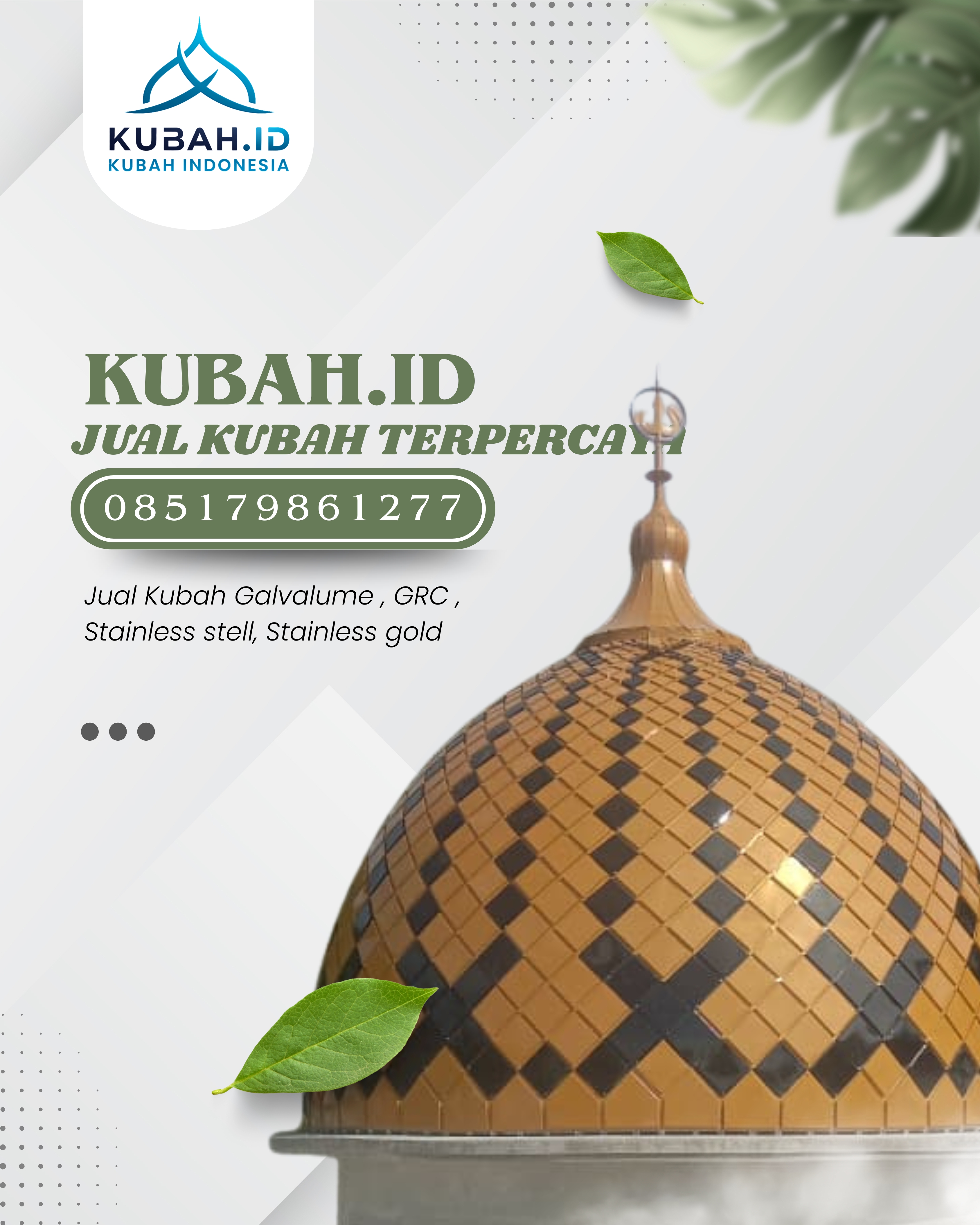 PABRIK KUBAH MASJID MODERN DI KEC MEDAN BARU, KOTA MEDAN, SUMATERA UTARA (WA: 085179861277)