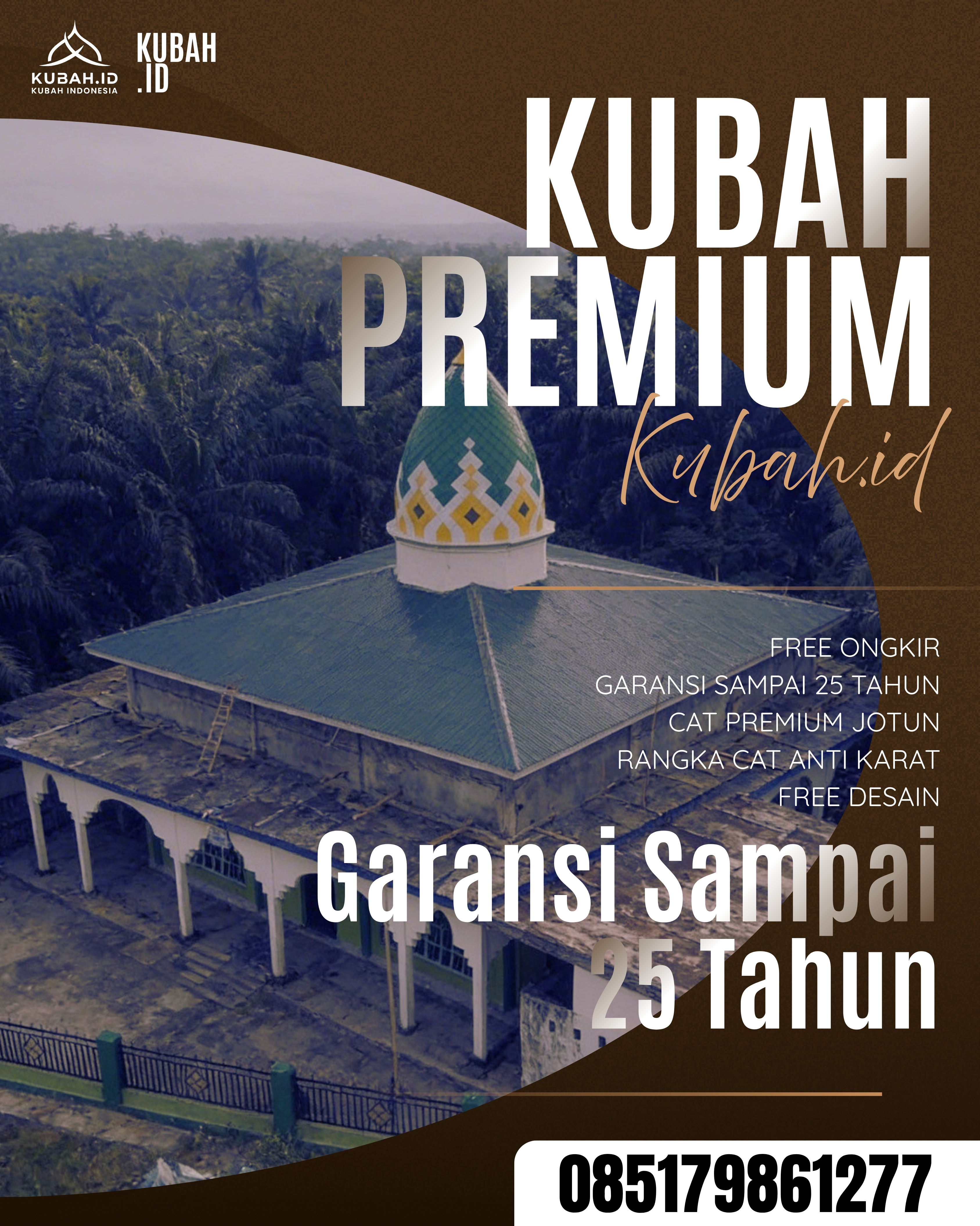 PABRIK KUBAH MASJID MODERN DI KEC BUAY MADANG, KAB OKU TIMUR, SUMATERA SELATAN (WA: 085179861277)