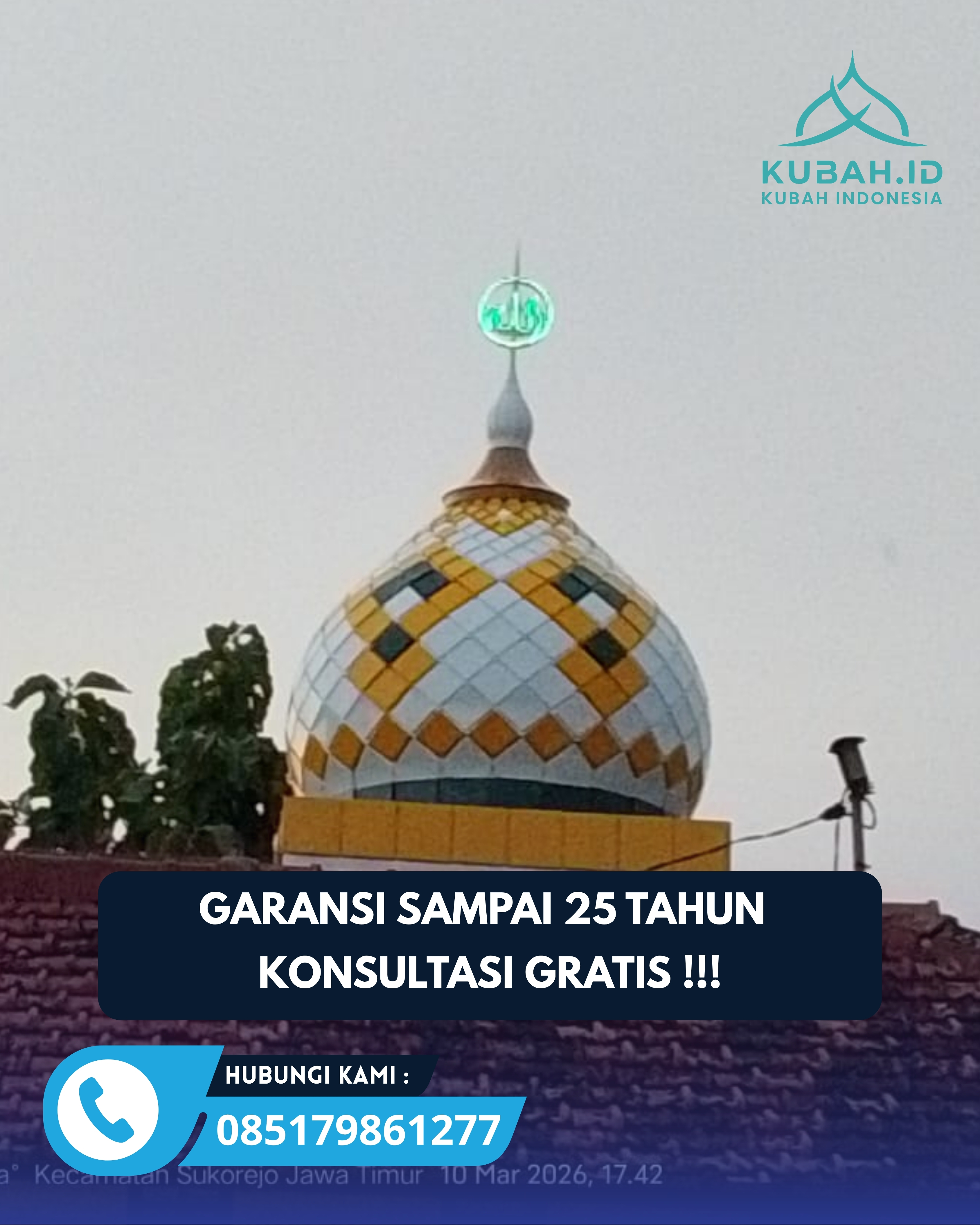 PABRIK KUBAH MASJID MODERN DI KEC BUMIAJI, KOTA BATU, JATIM (WA: 085179861277)