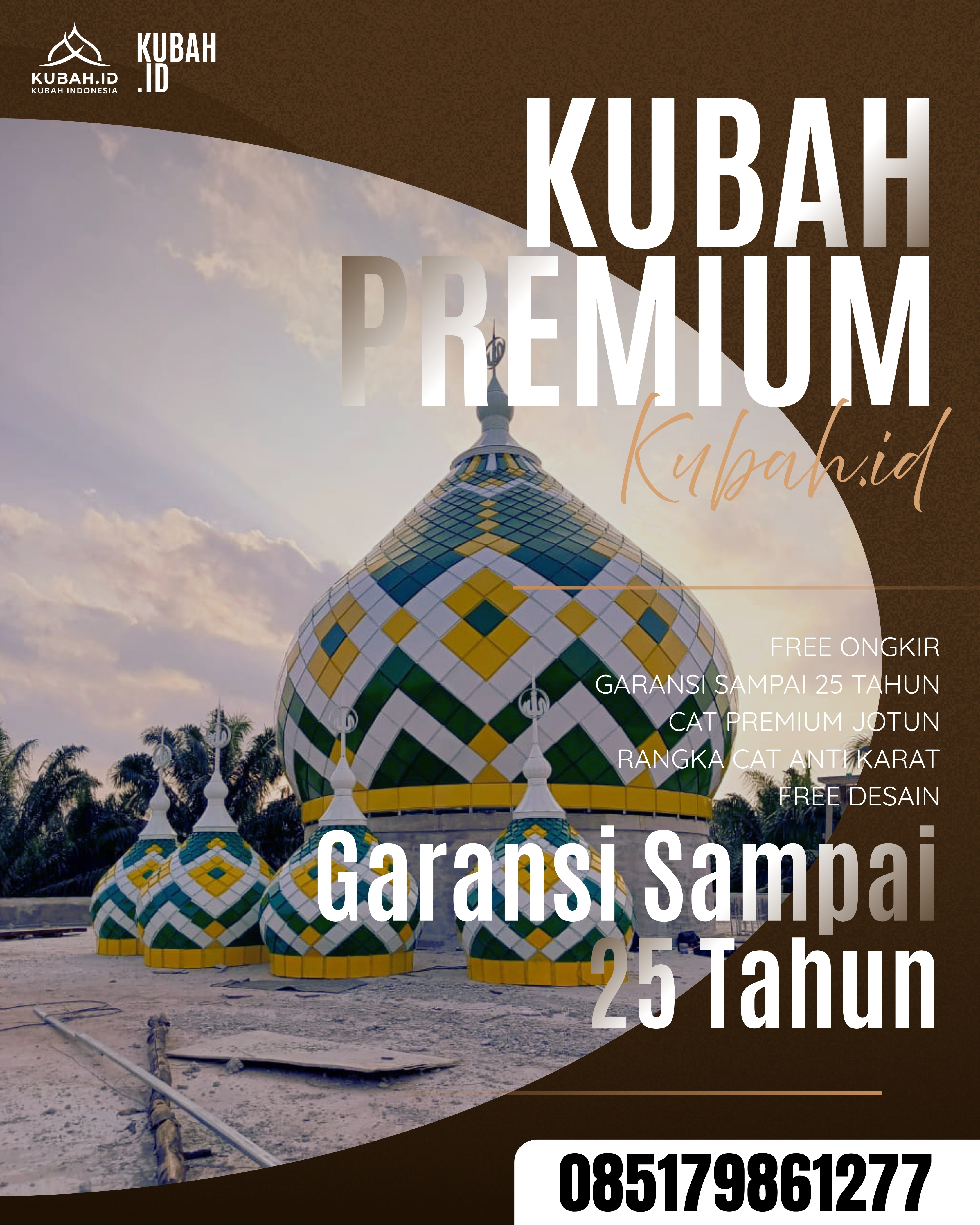 KUBAH MASJID HARGA TERJANGKAU DI KEC TANJUNG LUBUK, KAB OGAN KOMERING ILIR, SUMATERA SELATAN (WA: 085179861277)