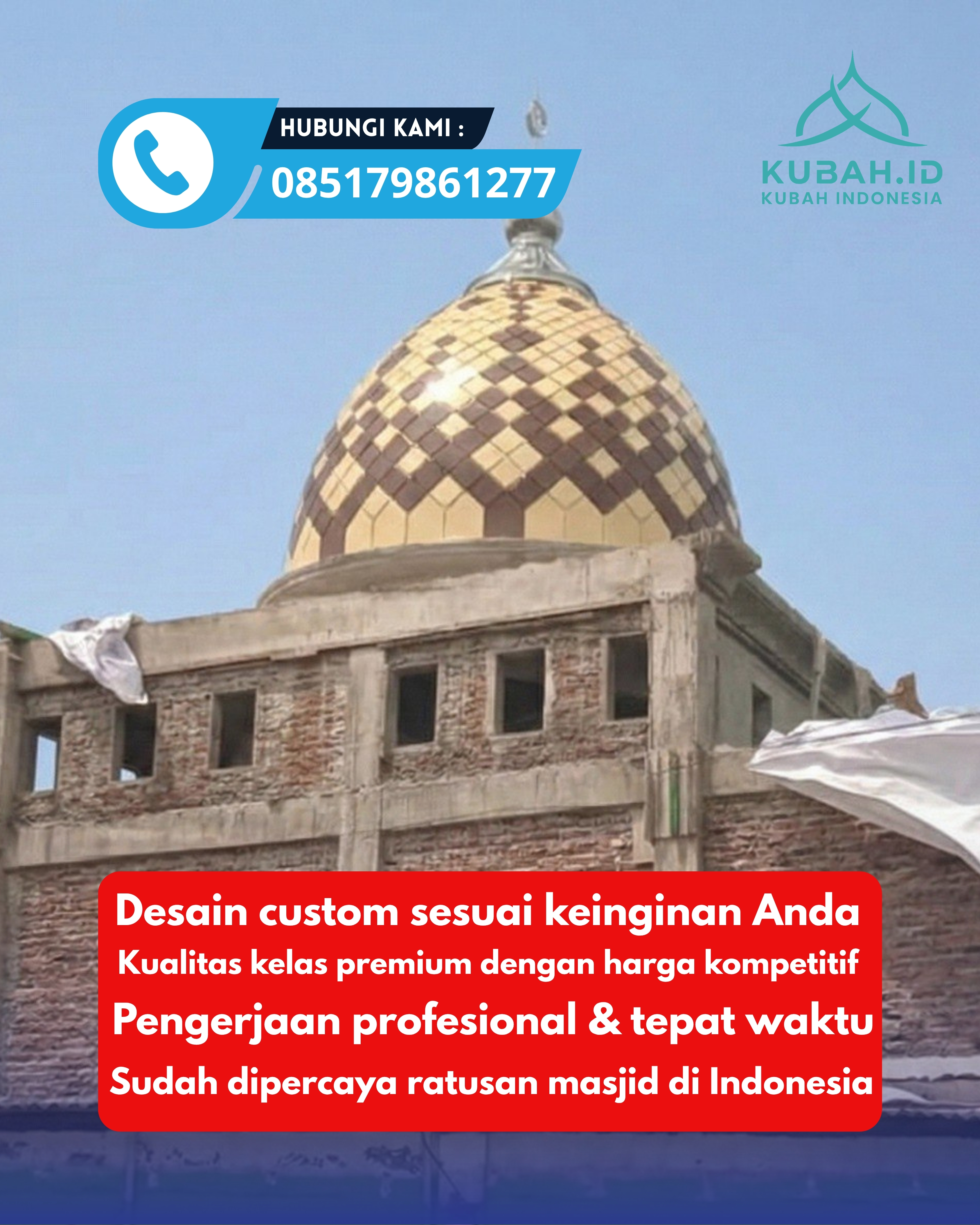 KUBAH MASJID DESAIN ELEGAN DI KEC SUMBERSARI, KAB JEMBER, JATIM (WA: 085179861277)