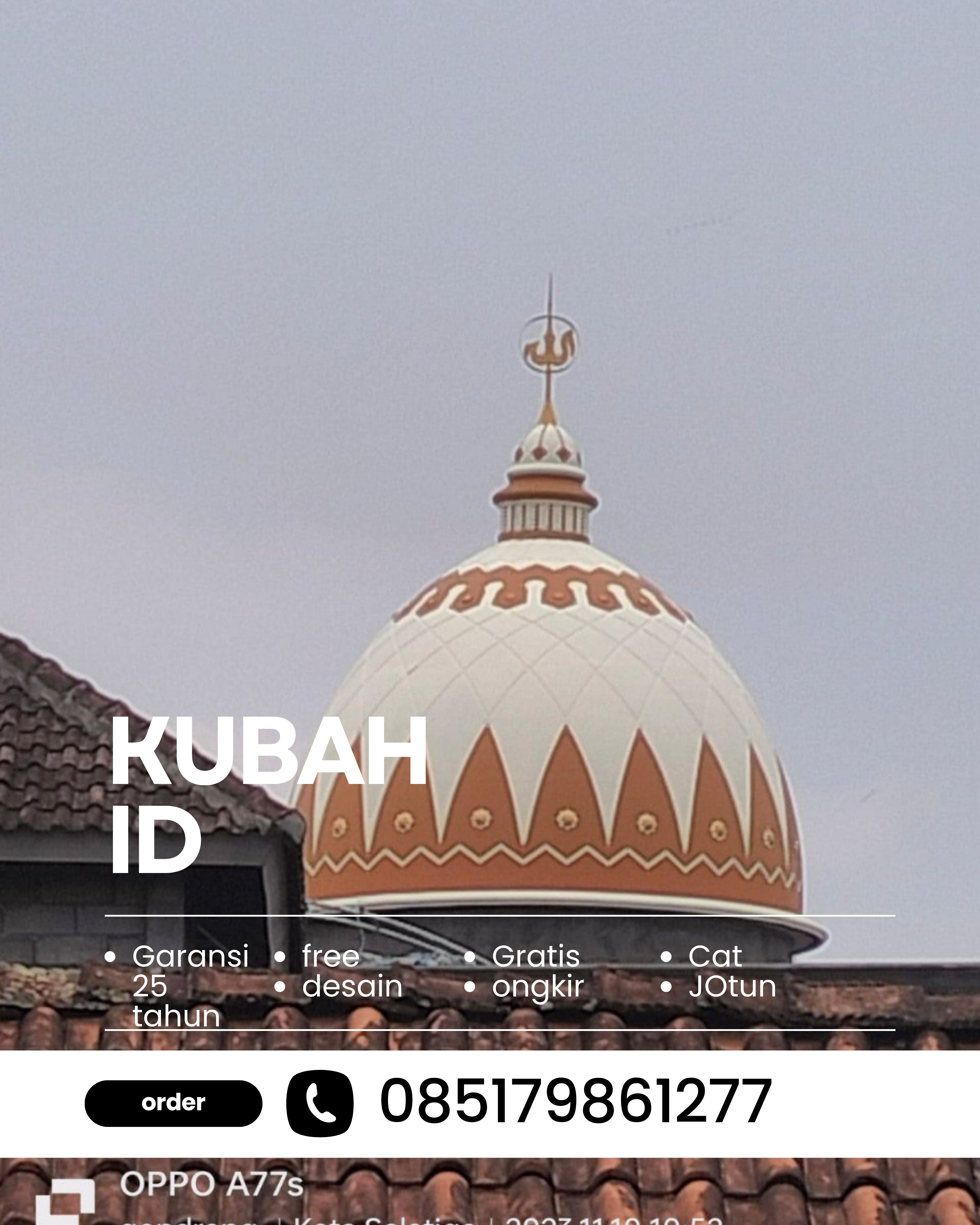 JUAL KUBAH MASJID PREMIUM DI KEC PESISIR TENGAH, KAB PESISIR BARAT, LAMPUNG (WA: 085179861277)
