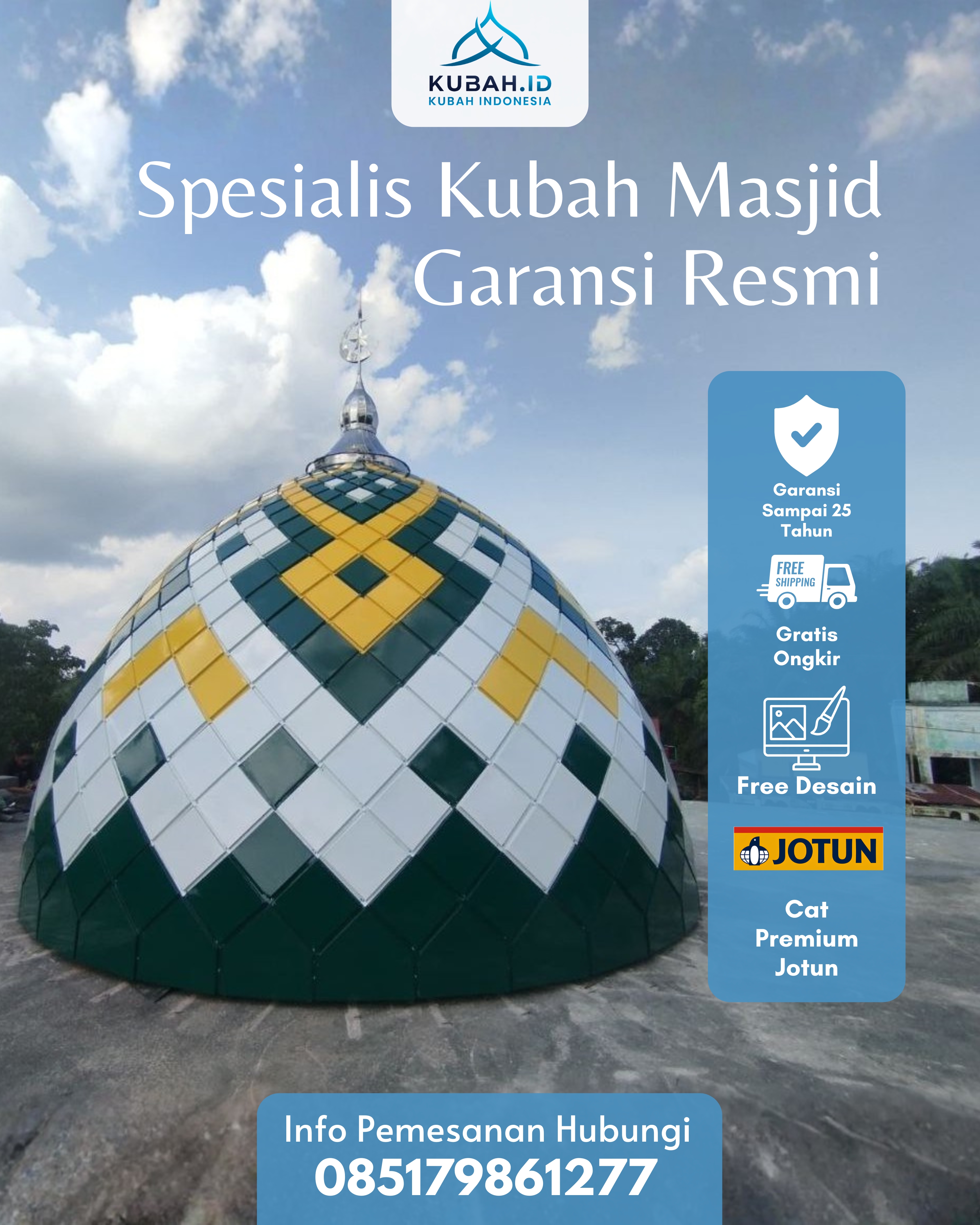 JUAL KUBAH MASJID TAHAN LAMA DI KEC AMPEK NAGARI, KAB AGAM, SUMATERA BARAT (WA: 085179861277)